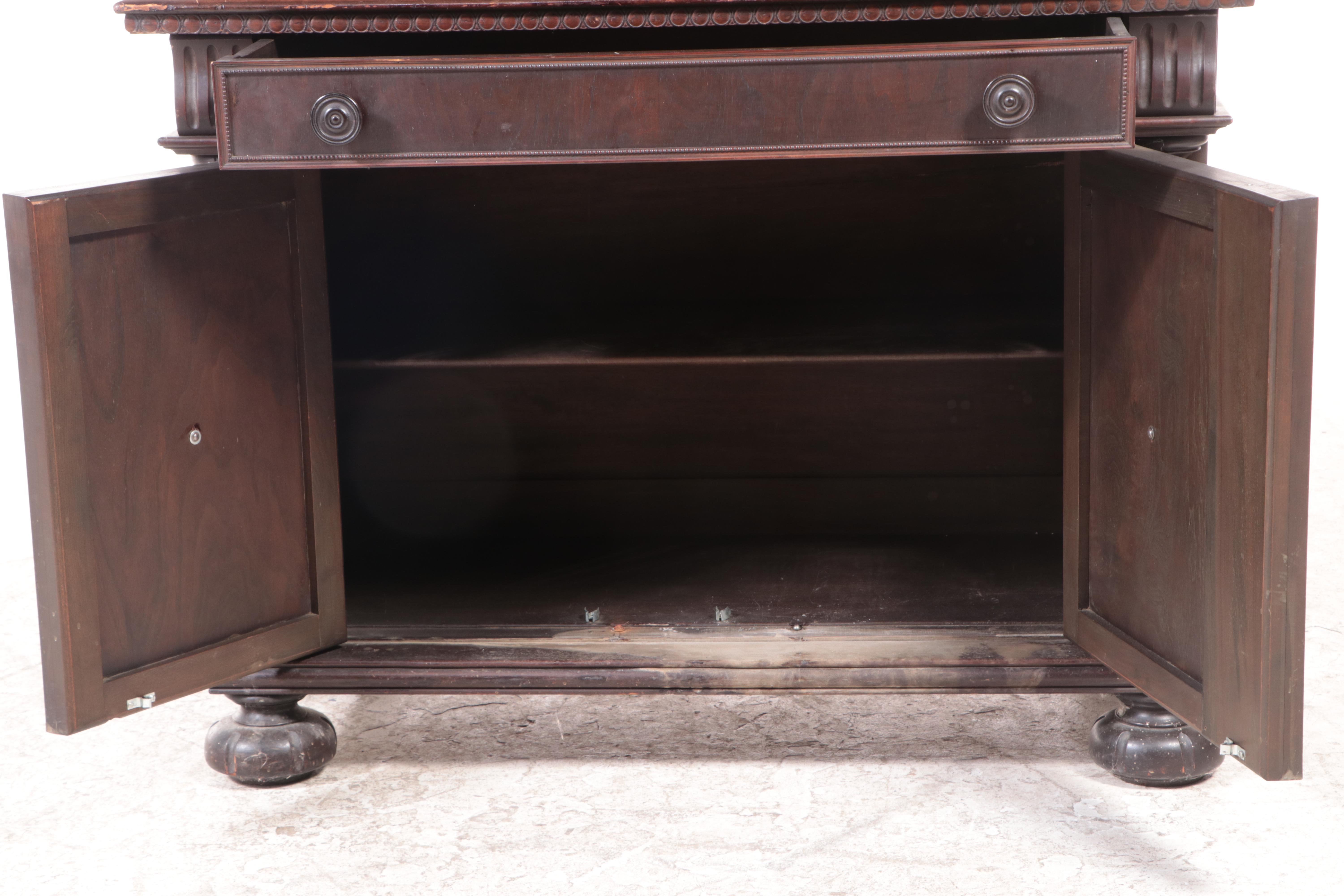 Renaissance Revival Walnut China Cabinet, 1920s