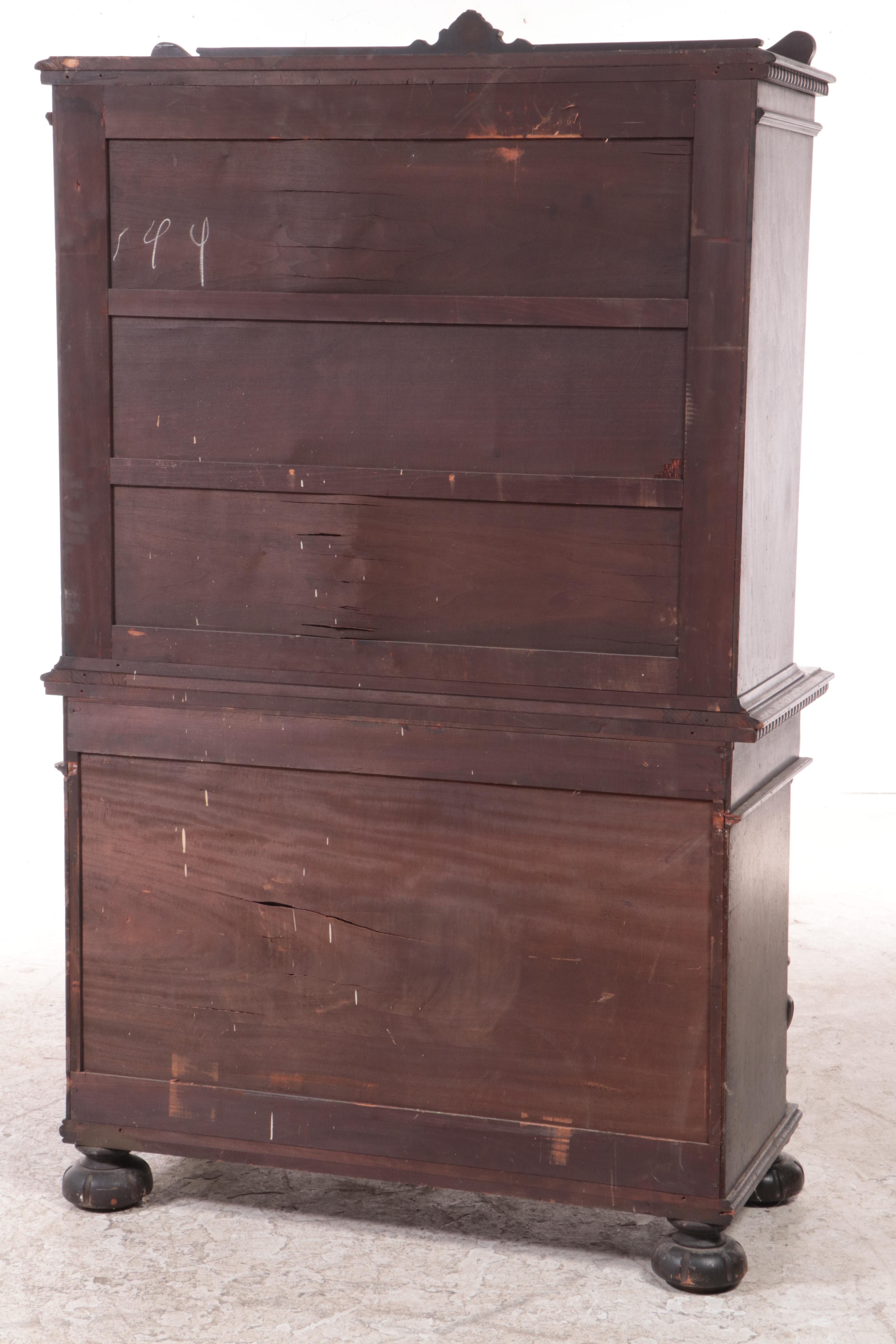 Renaissance Revival Walnut China Cabinet, 1920s