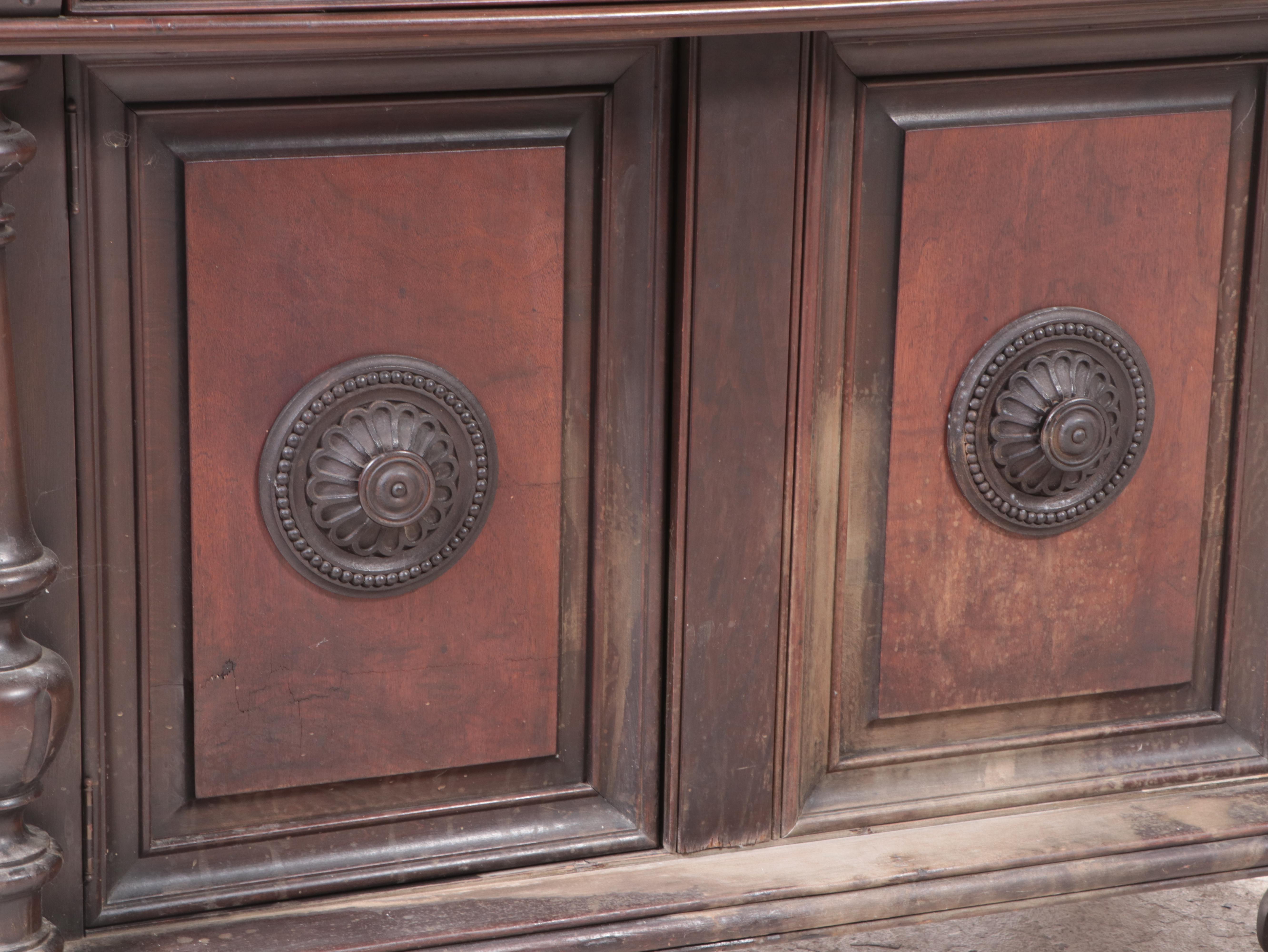 Renaissance Revival Walnut China Cabinet, 1920s