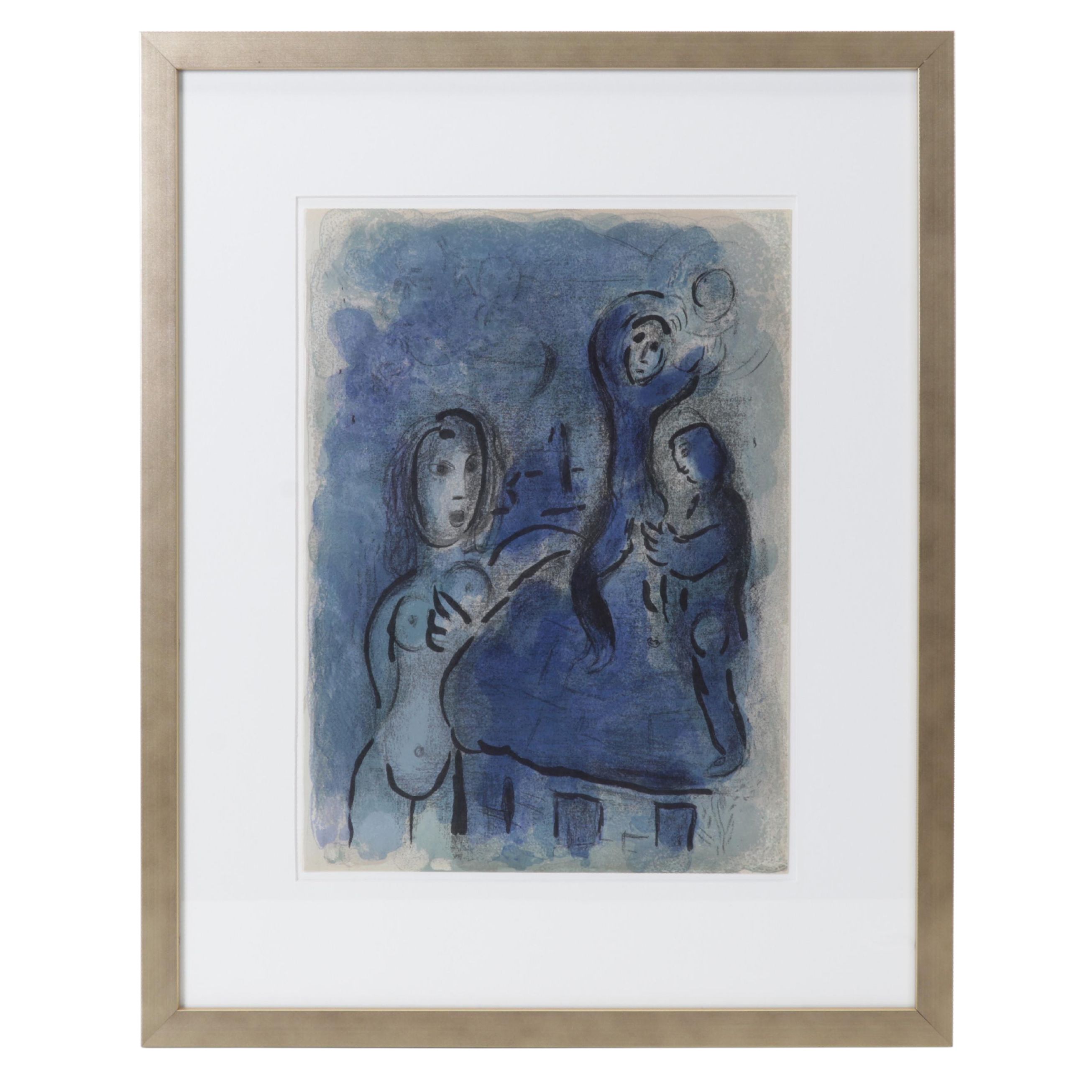 Marc Chagall Color Lithograph "Rahab et les espions de Jéricho," 1960