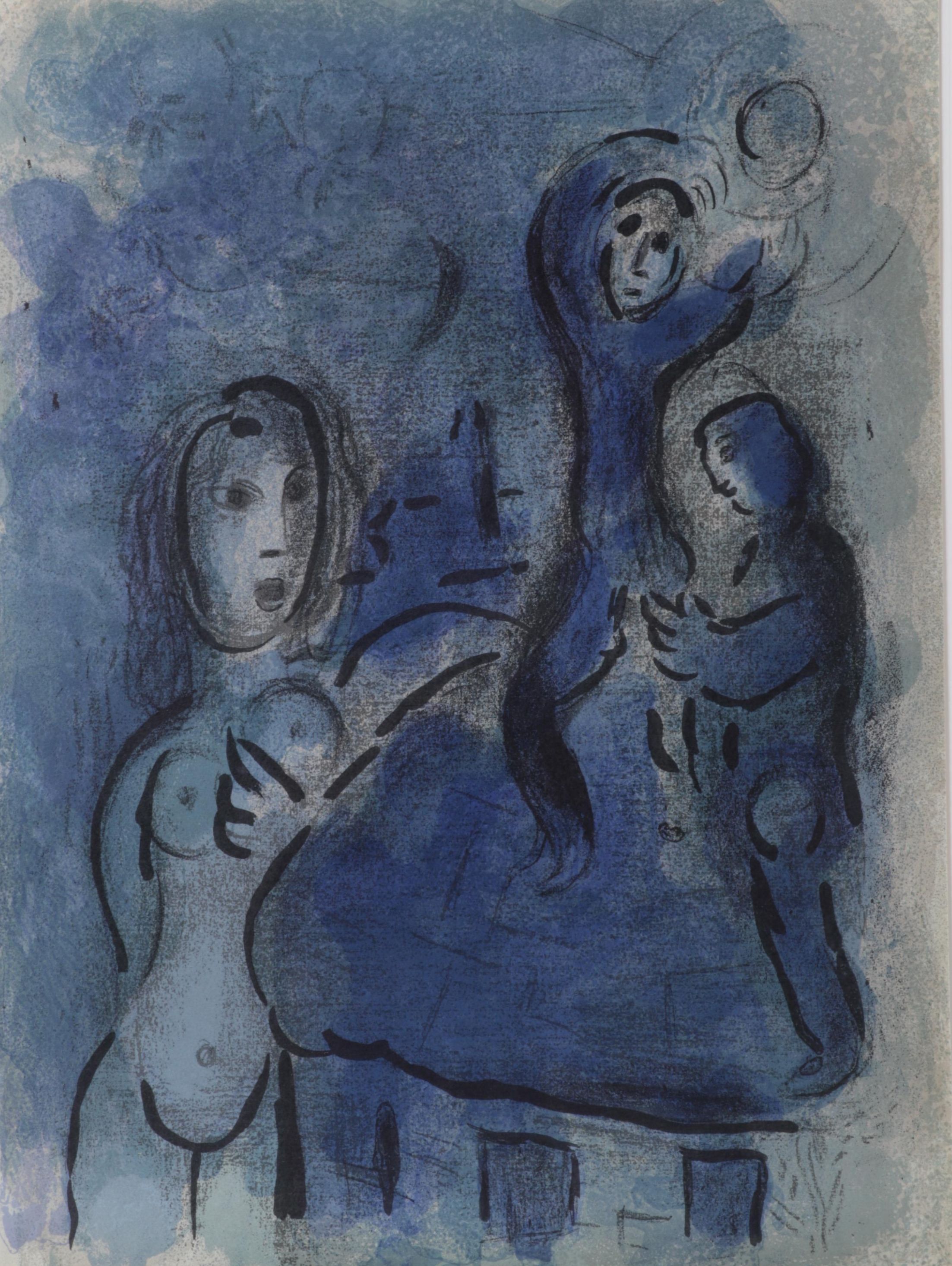Marc Chagall Color Lithograph "Rahab et les espions de Jéricho," 1960