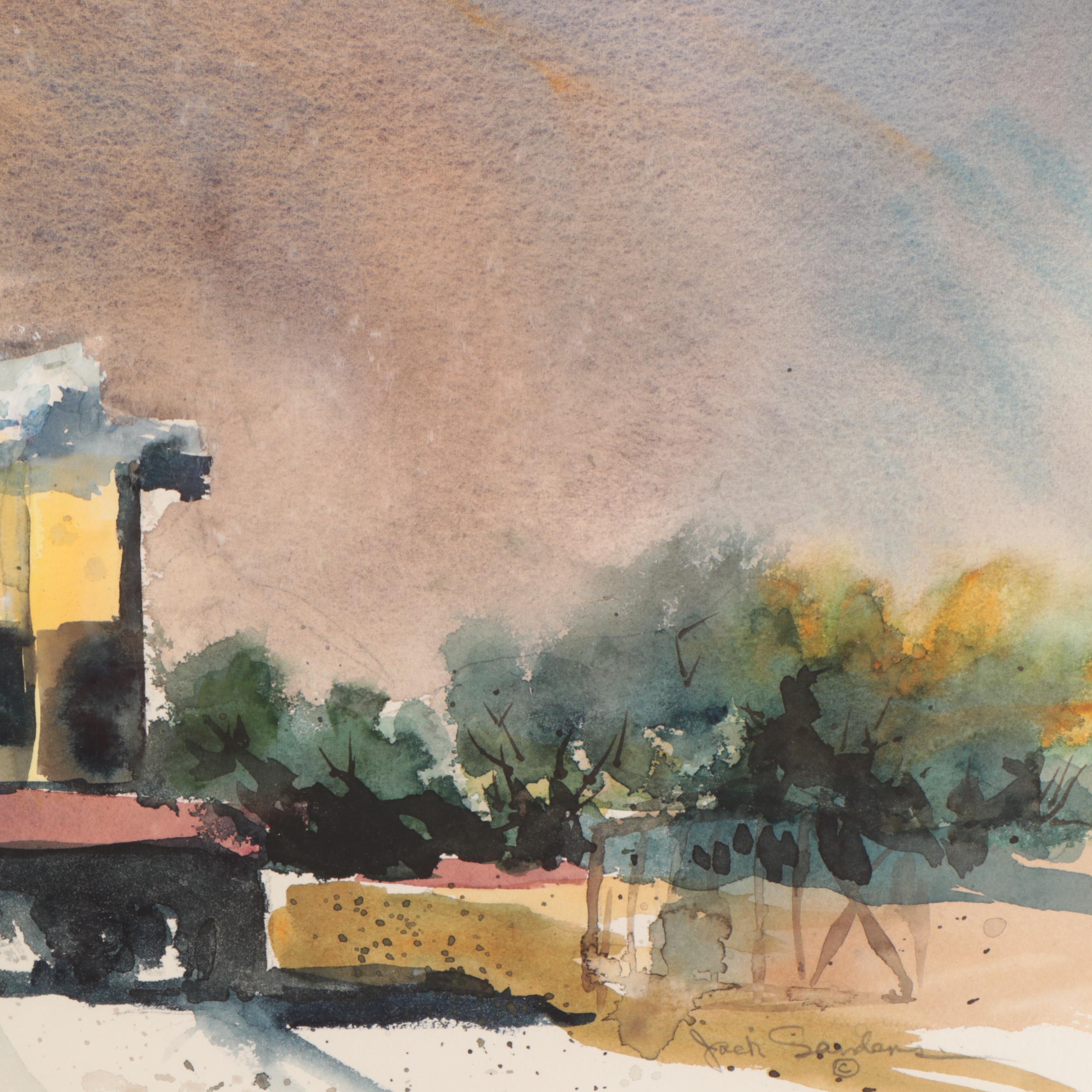 Jack Sanders Watercolor Painting "The Transocean Diamante," Circa 1999