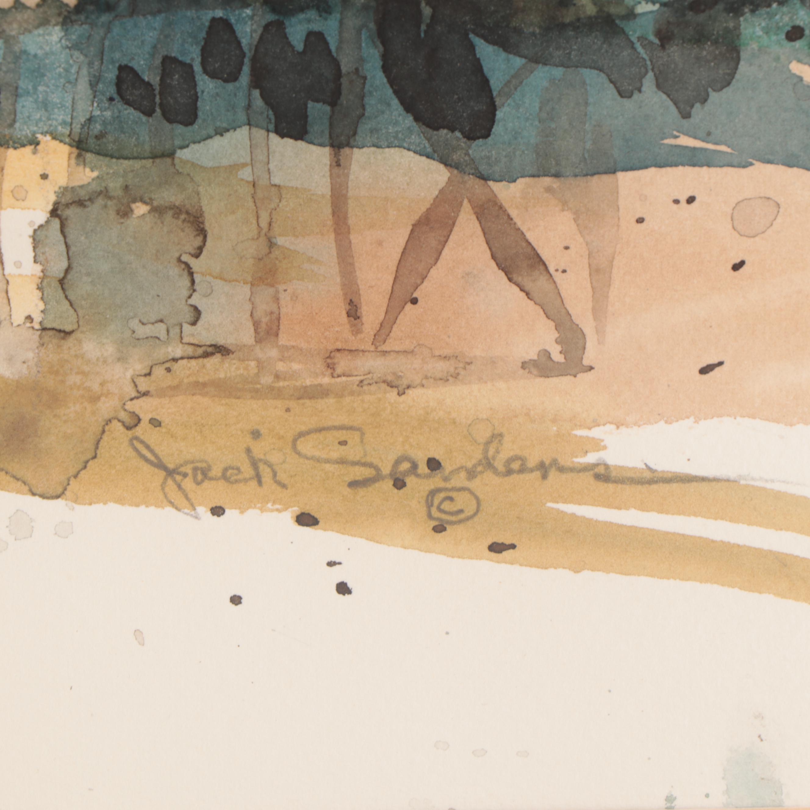 Jack Sanders Watercolor Painting "The Transocean Diamante," Circa 1999