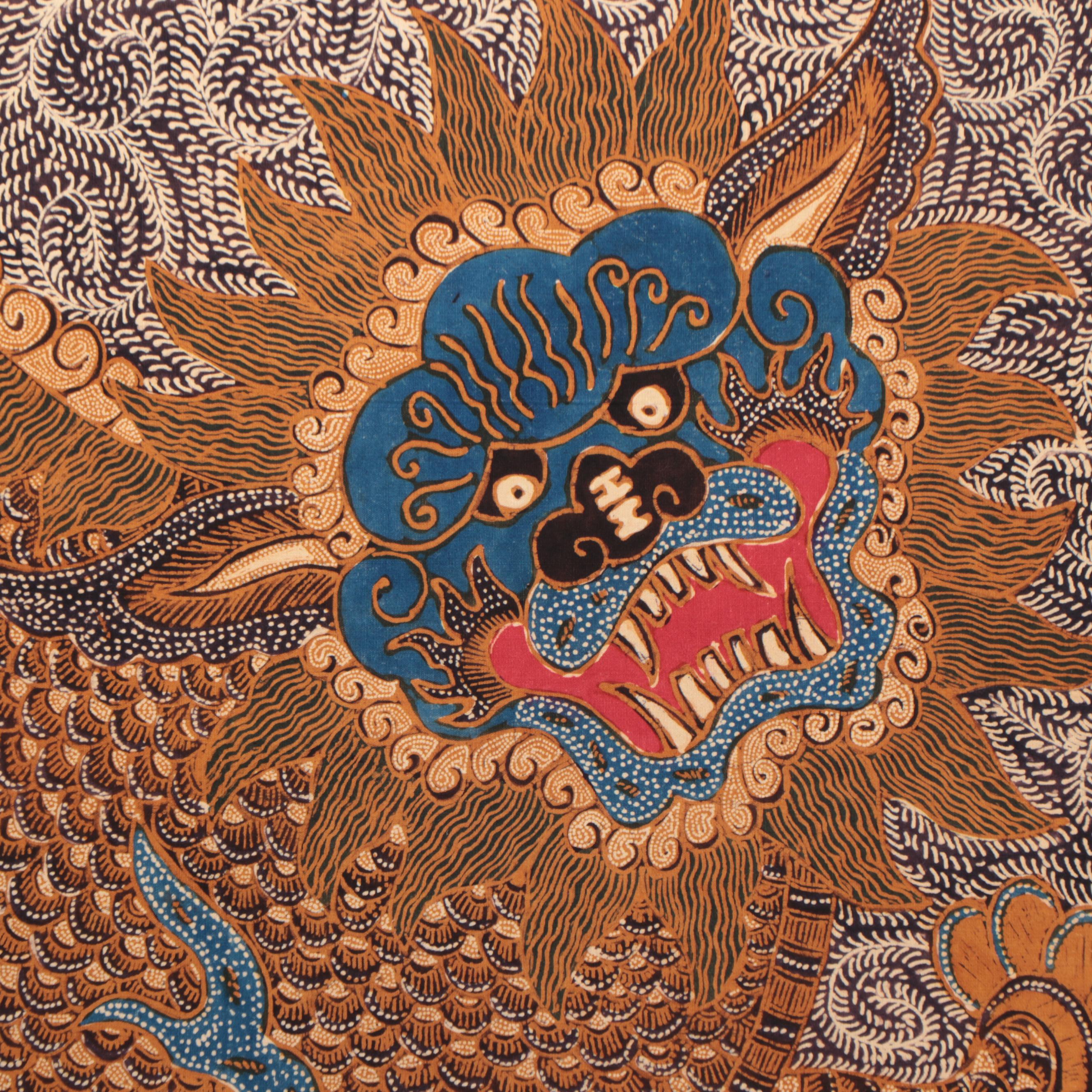 Chinese Batik Painting of Lion