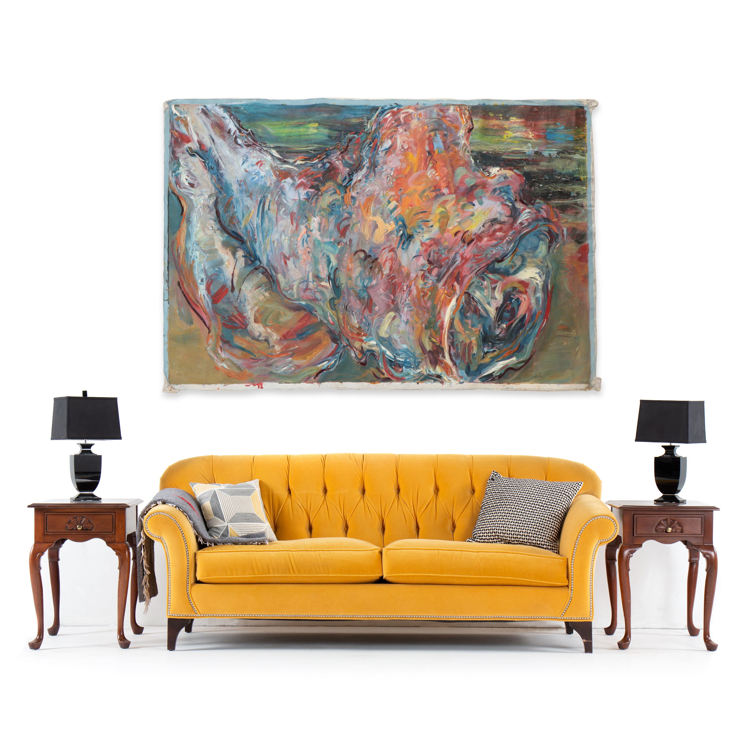 Robert Domin Large-Scale Oil Painting "Point O' Rocks," 1987