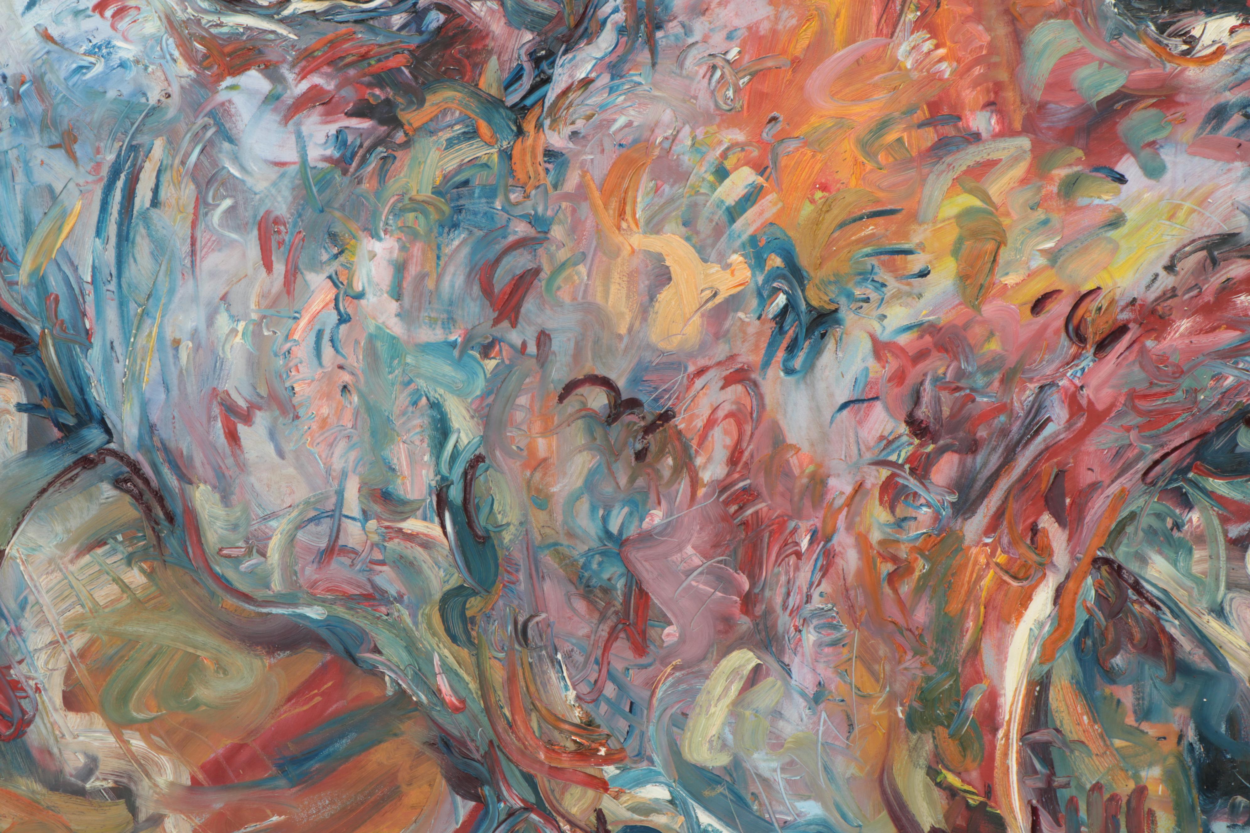 Robert Domin Large-Scale Oil Painting "Point O' Rocks," 1987