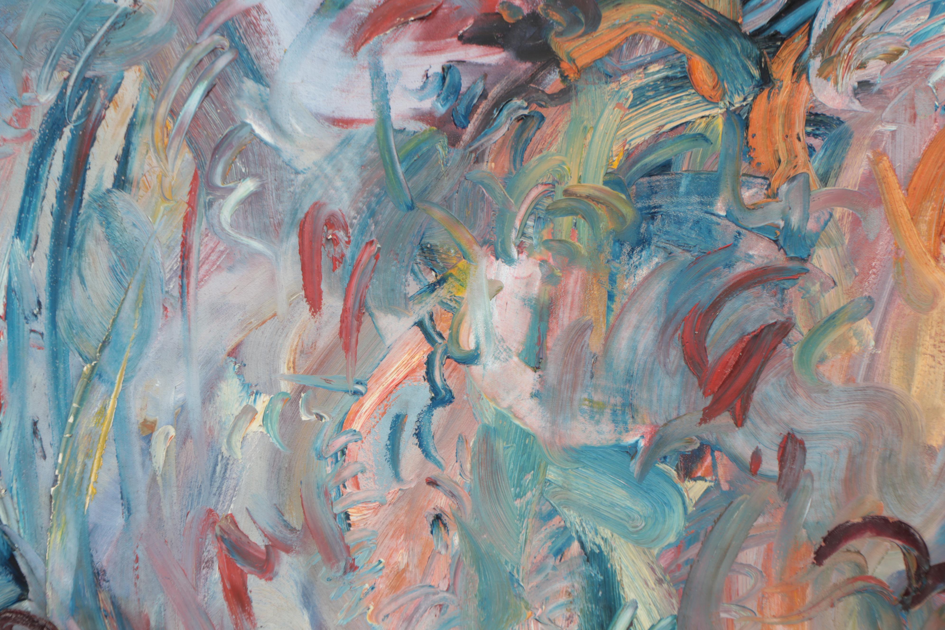 Robert Domin Large-Scale Oil Painting "Point O' Rocks," 1987