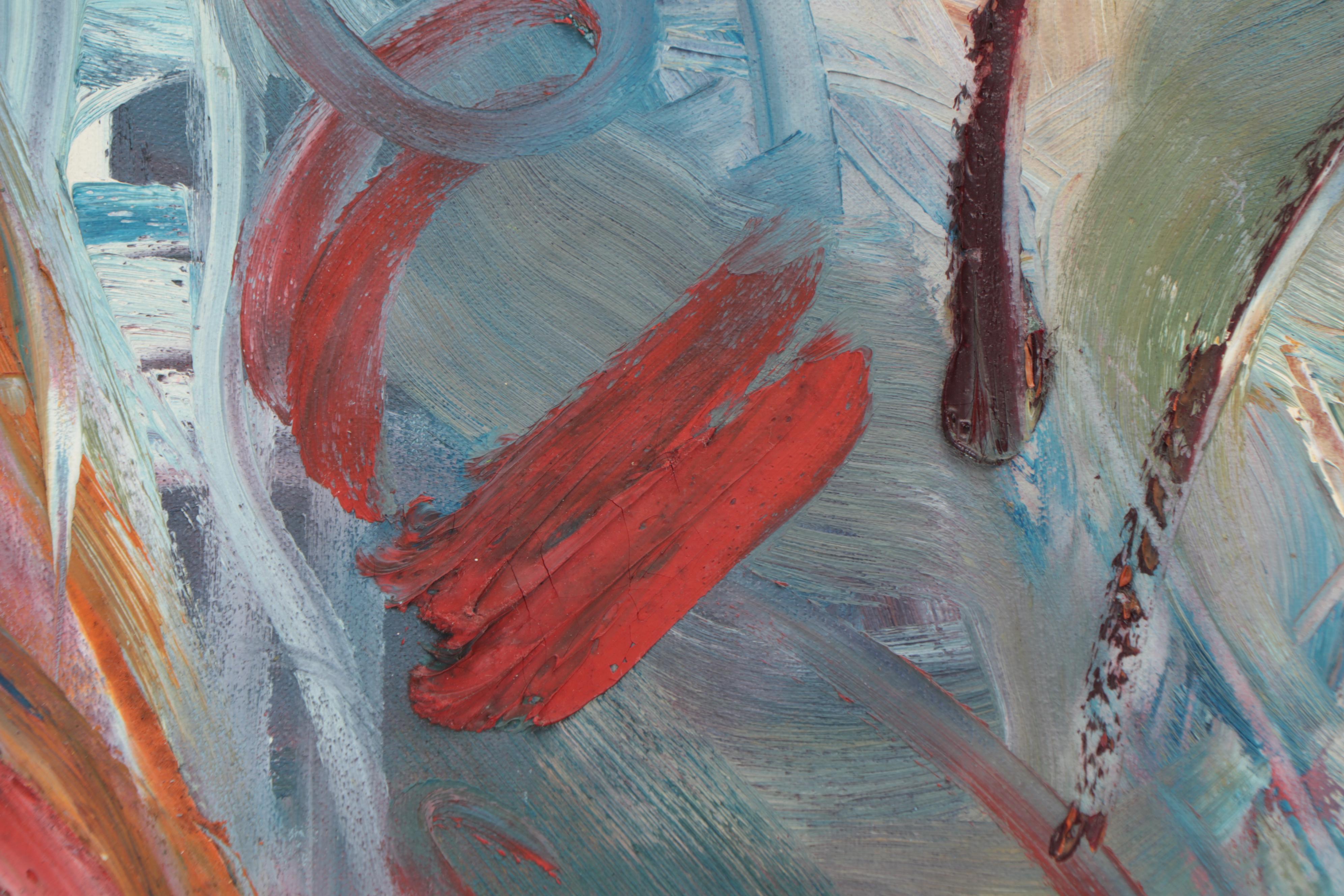 Robert Domin Large-Scale Oil Painting "Point O' Rocks," 1987