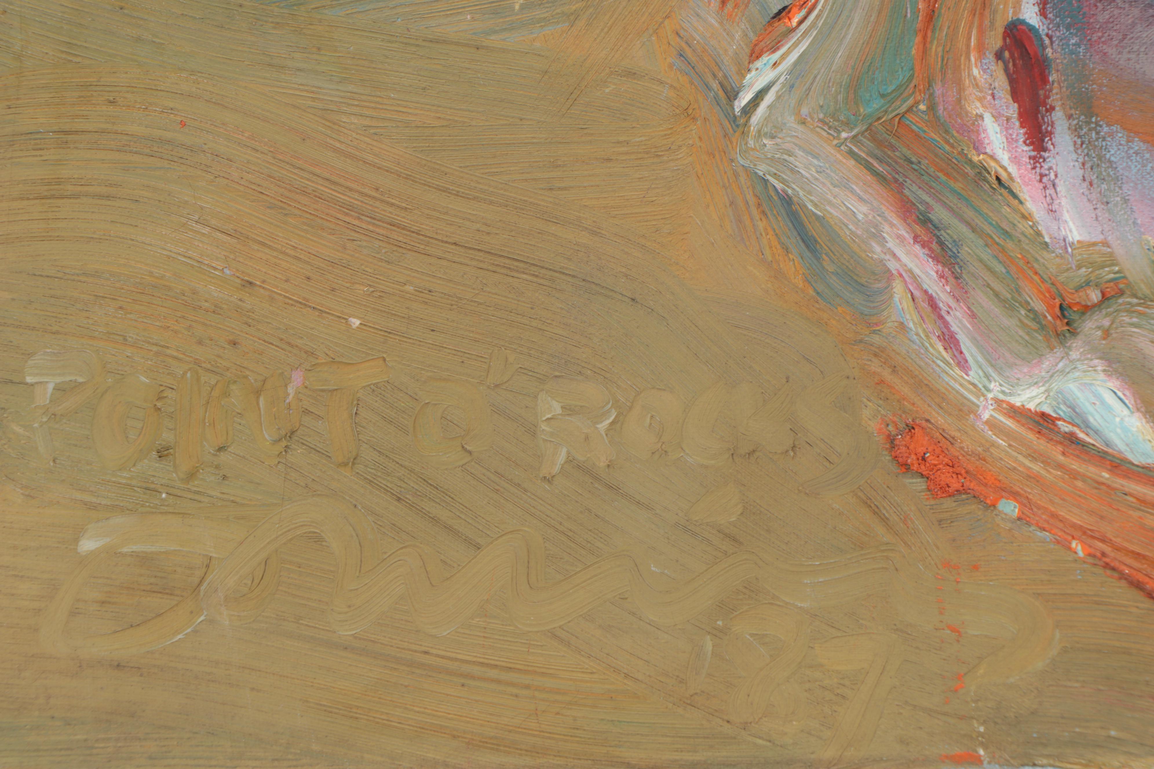 Robert Domin Large-Scale Oil Painting "Point O' Rocks," 1987