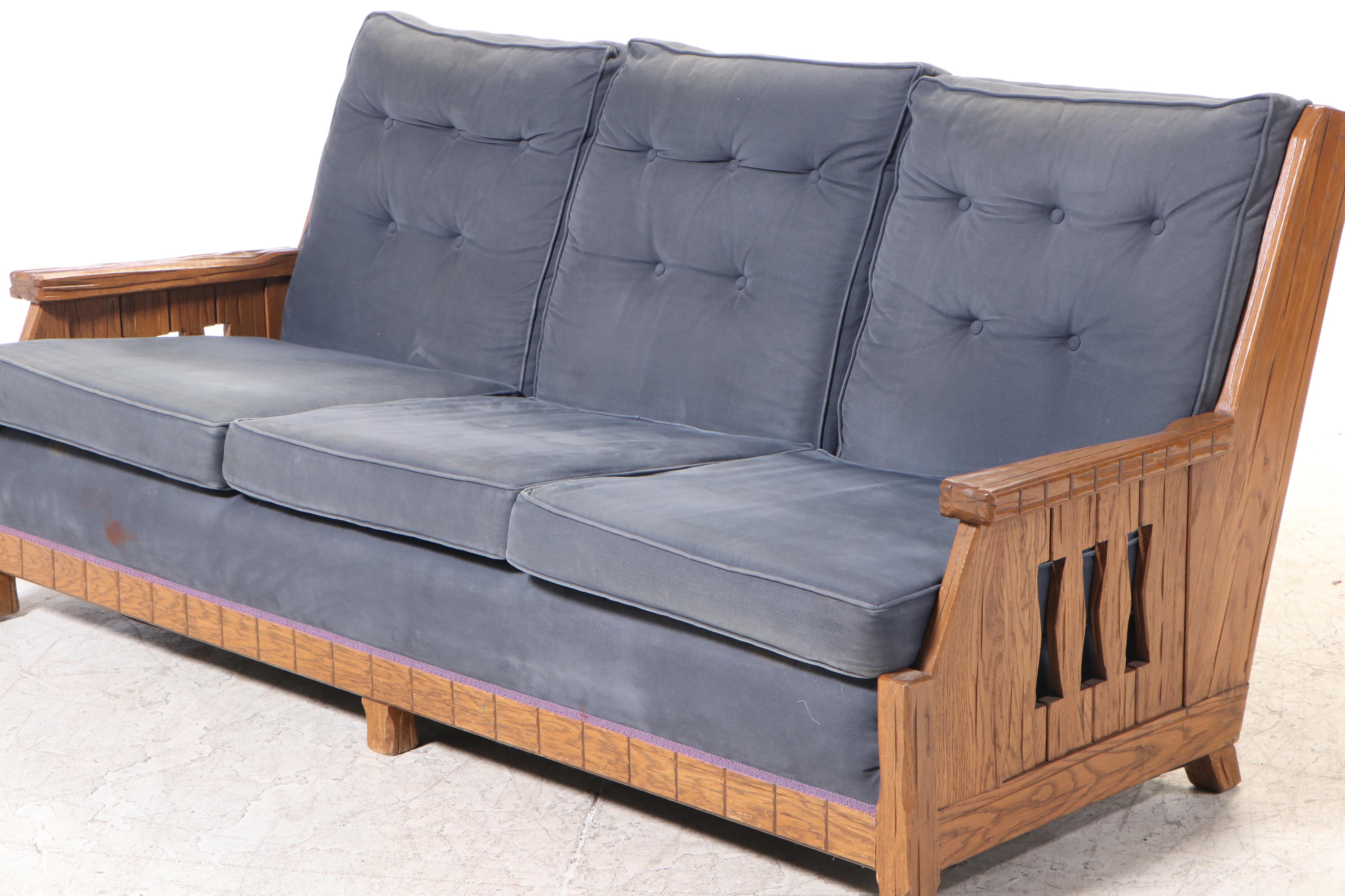 Arts and Crafts Style Oak Sofa