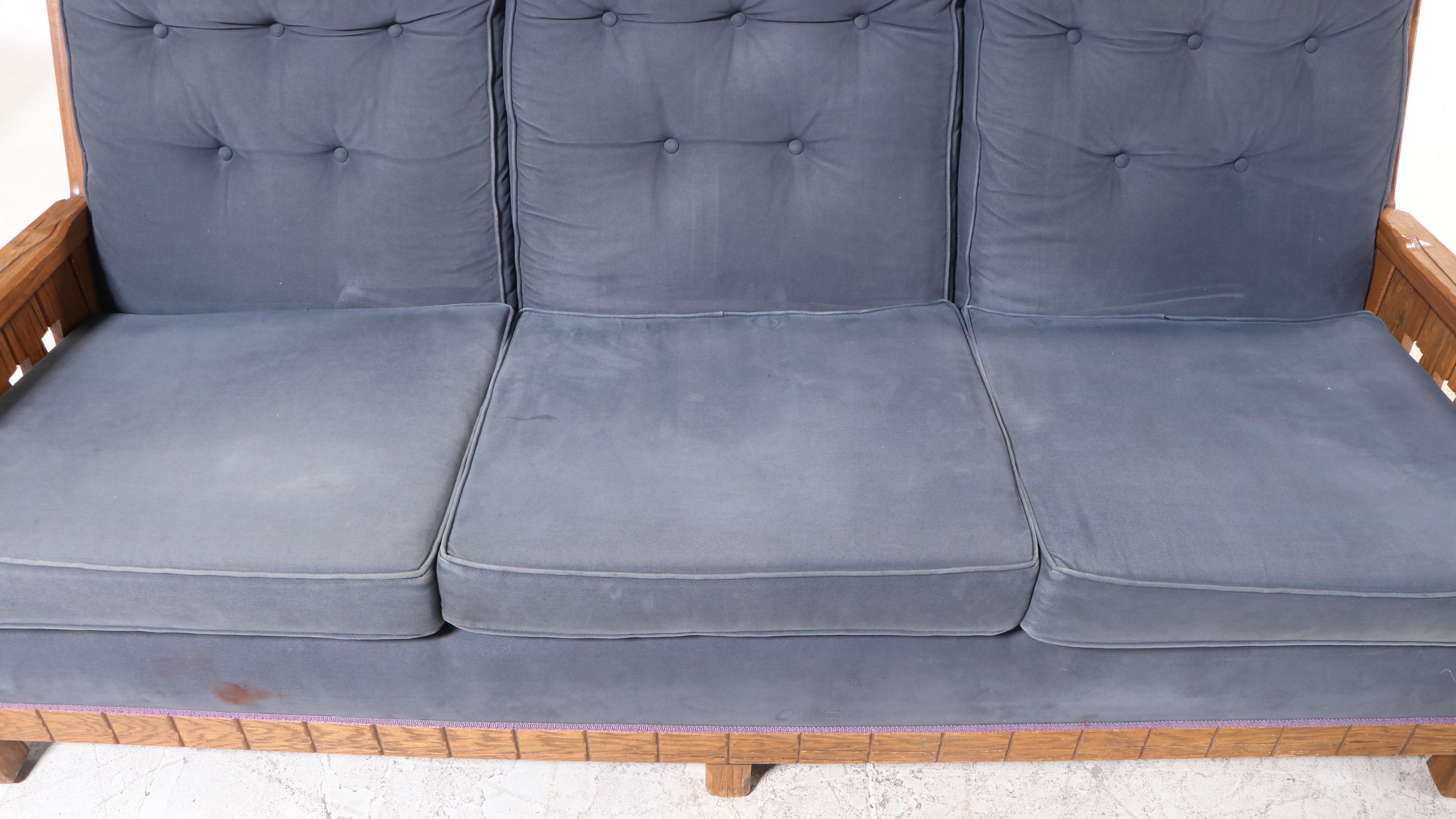 Arts and Crafts Style Oak Sofa