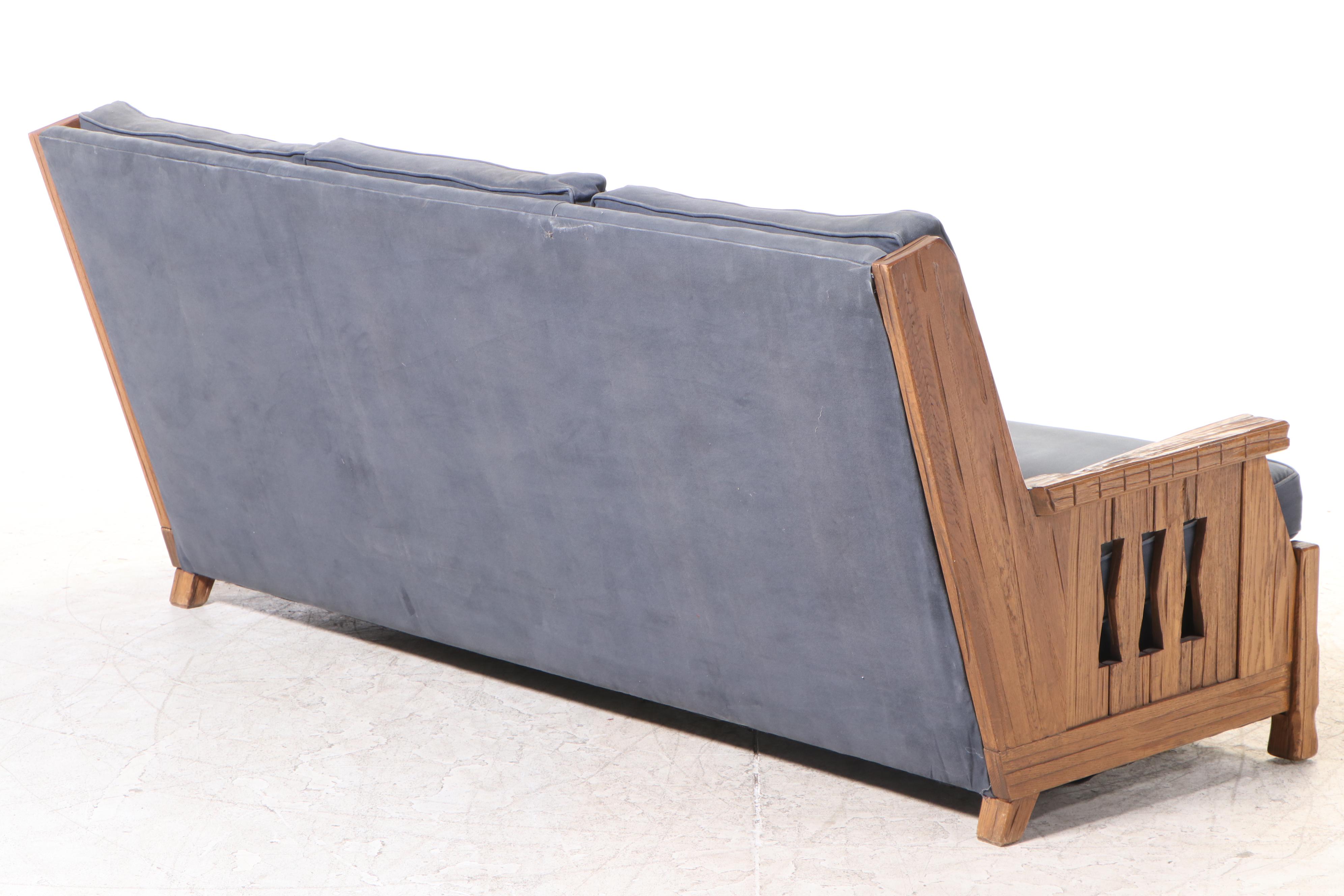 Arts and Crafts Style Oak Sofa