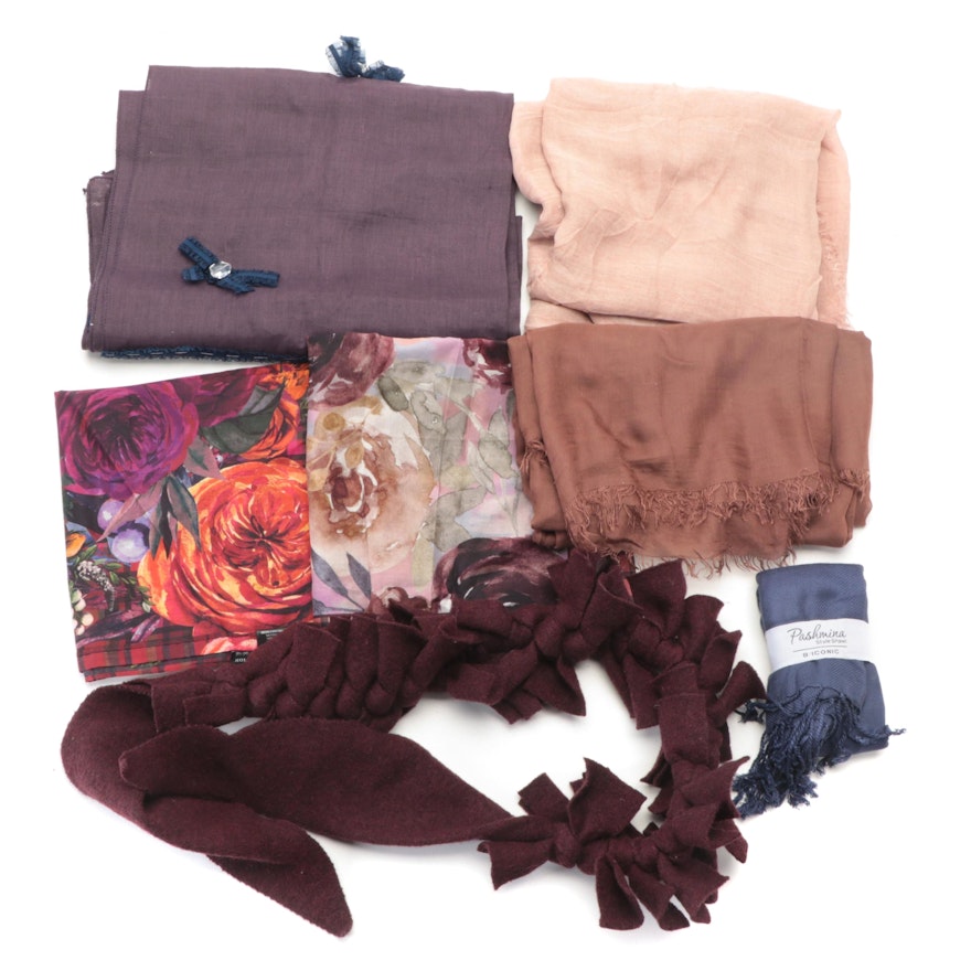 Bianchini Maglierie Embellished Linen Scarf and Other Scarves