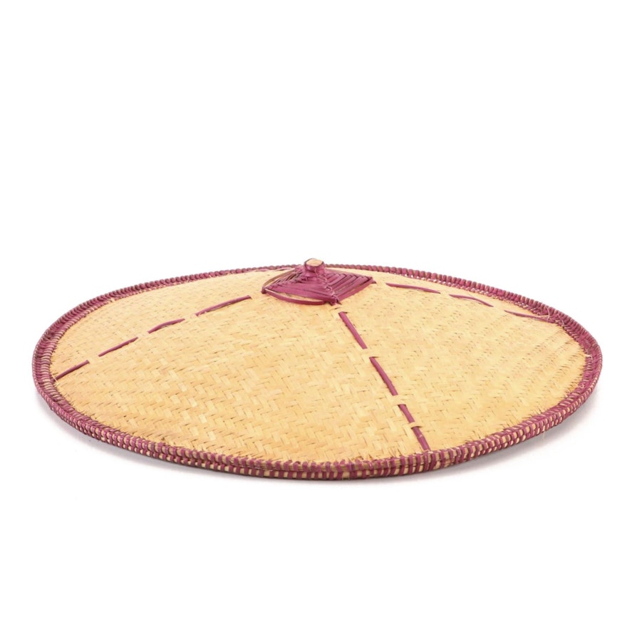 Traditional Southeast Asian Woven Straw Hat