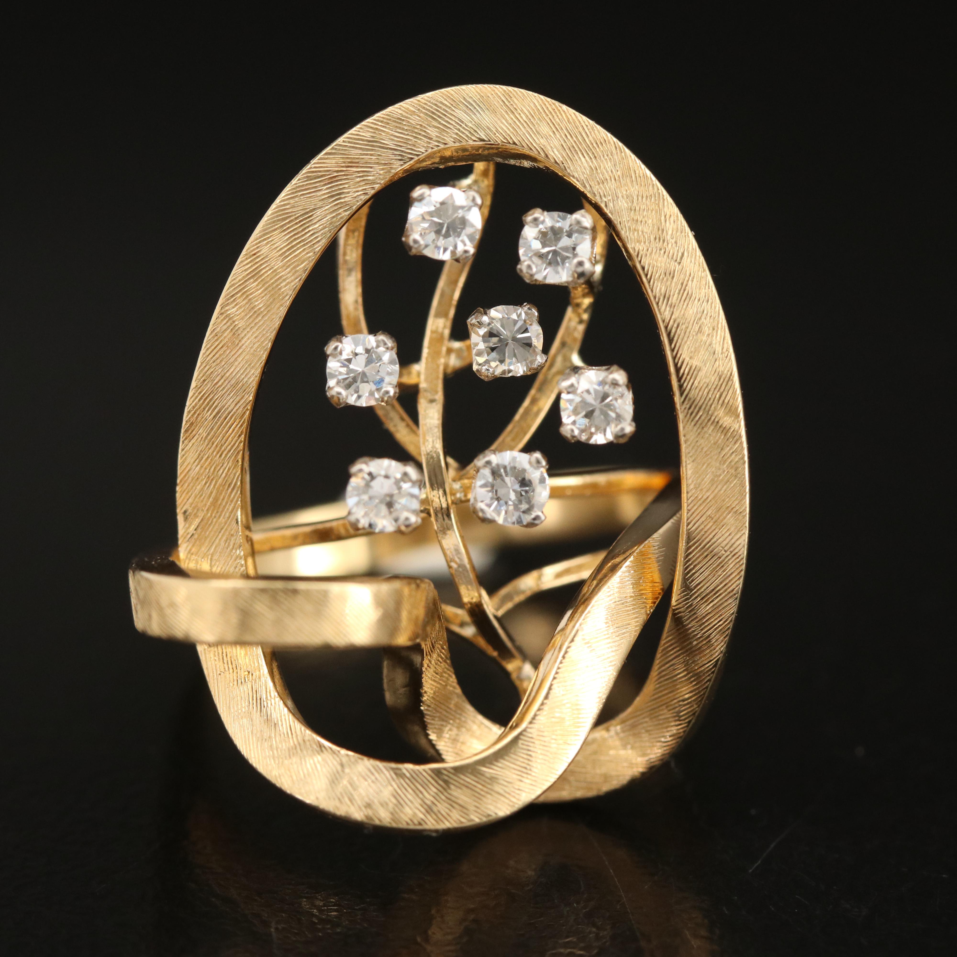 18K 0.35 CTW Diamond Spray Ring