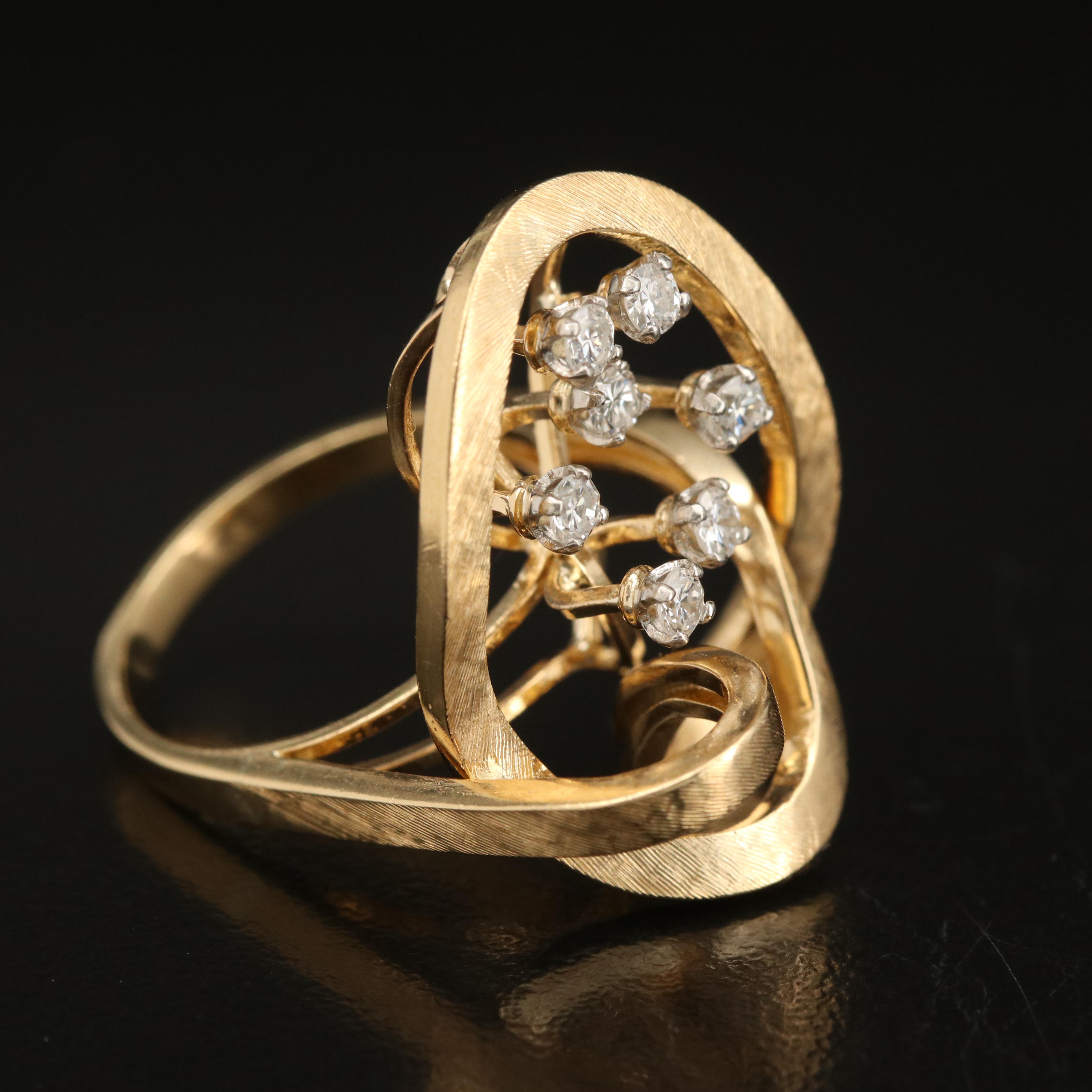 18K 0.35 CTW Diamond Spray Ring