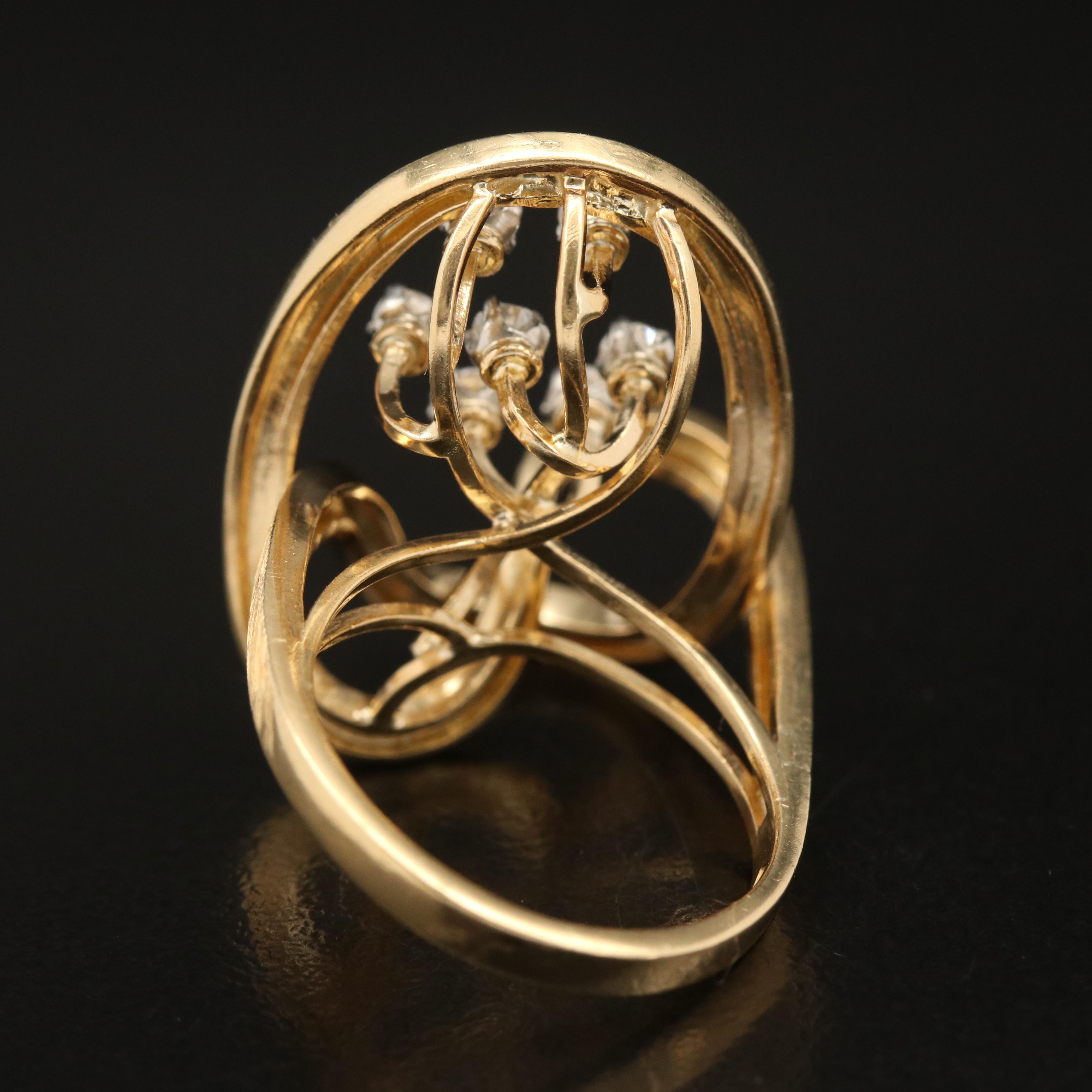 18K 0.35 CTW Diamond Spray Ring