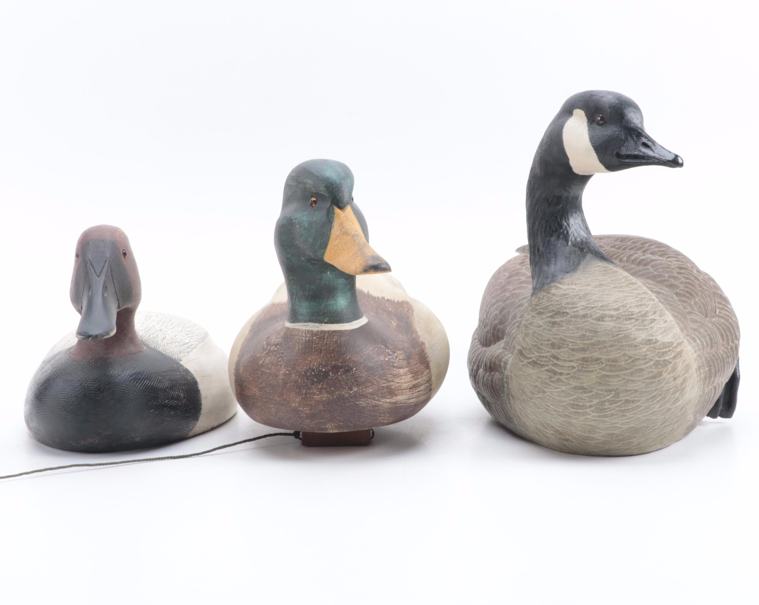 Ducks Unlimited "Preening Canada Goose" and Other Duck Decoy Figurines