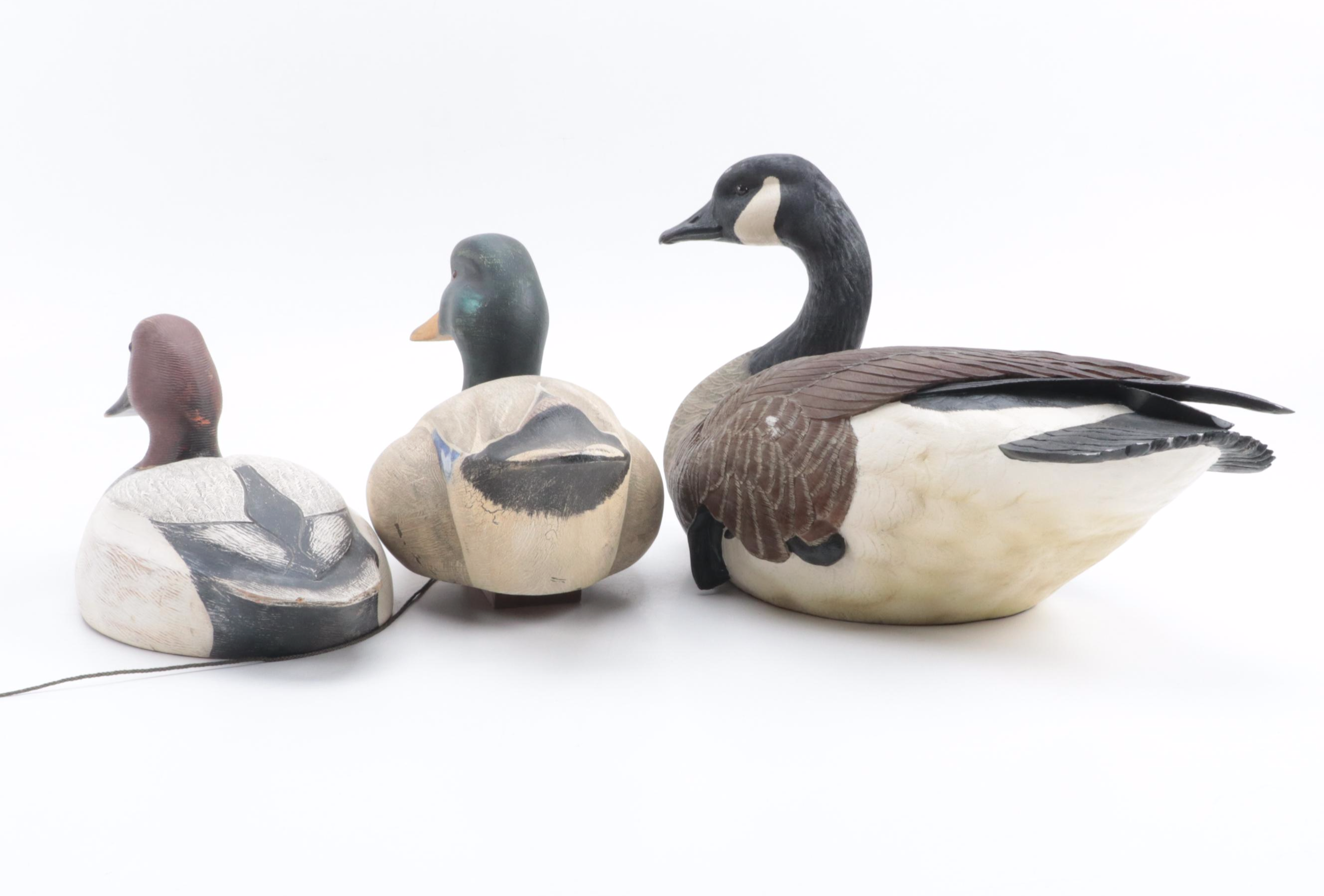 Ducks Unlimited "Preening Canada Goose" and Other Duck Decoy Figurines
