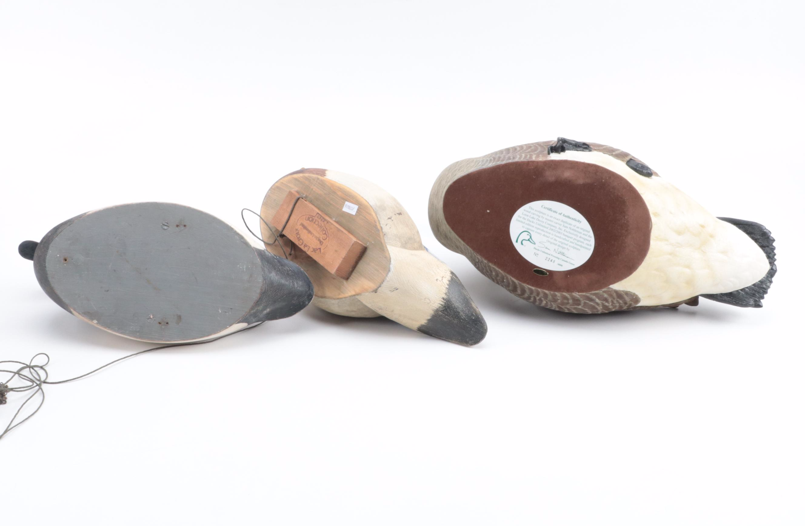 Ducks Unlimited "Preening Canada Goose" and Other Duck Decoy Figurines