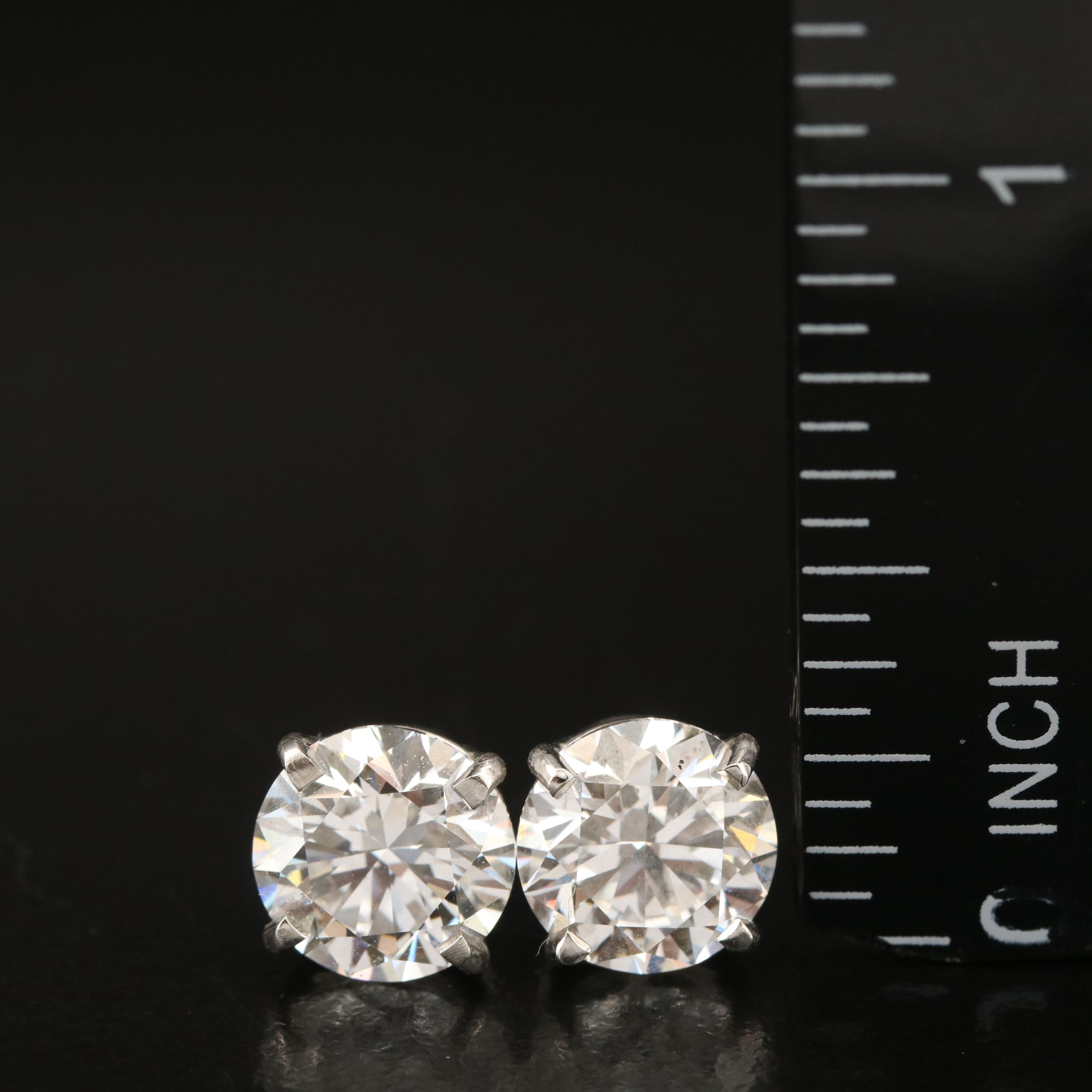 Platinum 4.00 CTW Lab Grown Diamond Stud Earrings with IGI Reports
