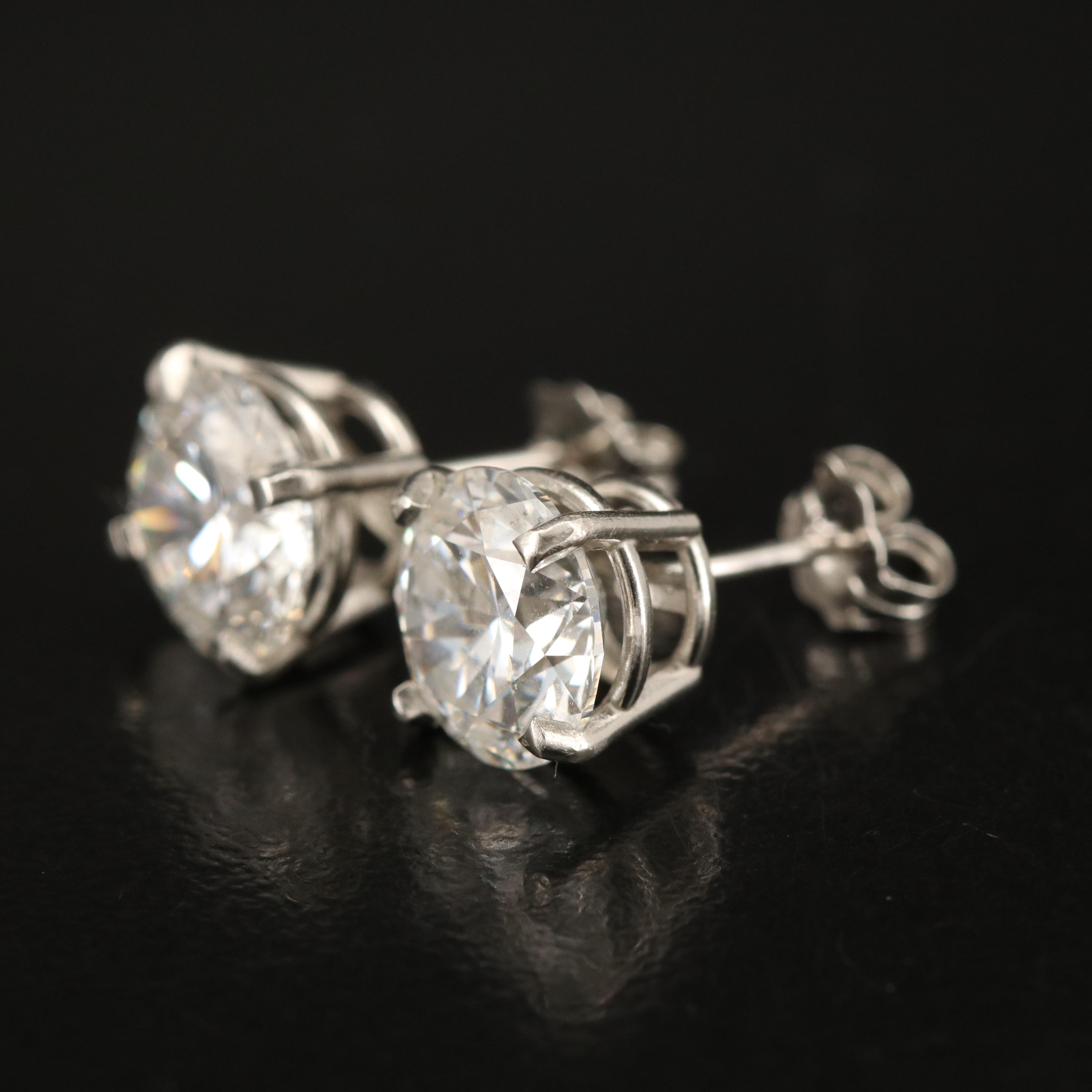 Platinum 4.00 CTW Lab Grown Diamond Stud Earrings with IGI Reports