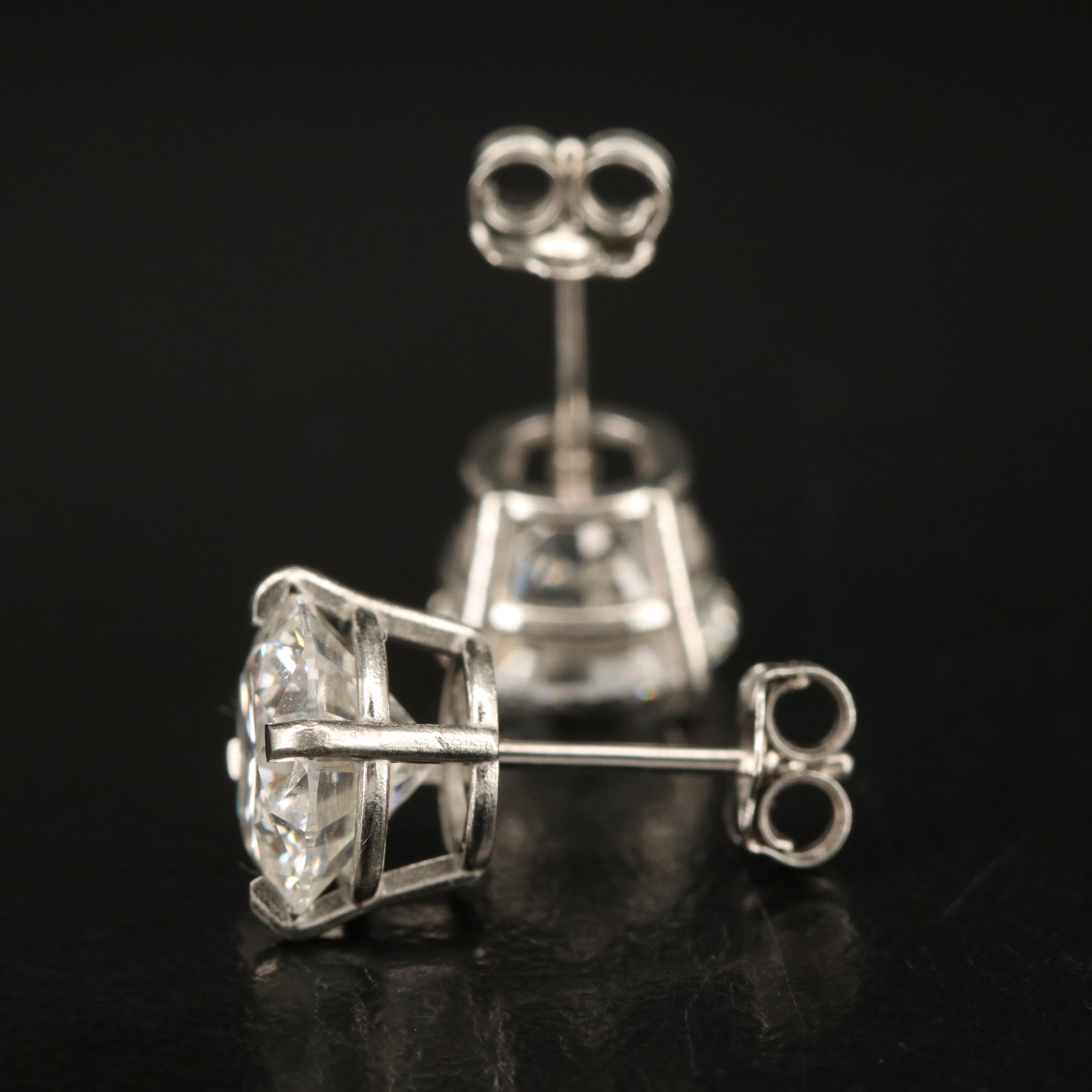 Platinum 4.00 CTW Lab Grown Diamond Stud Earrings with IGI Reports