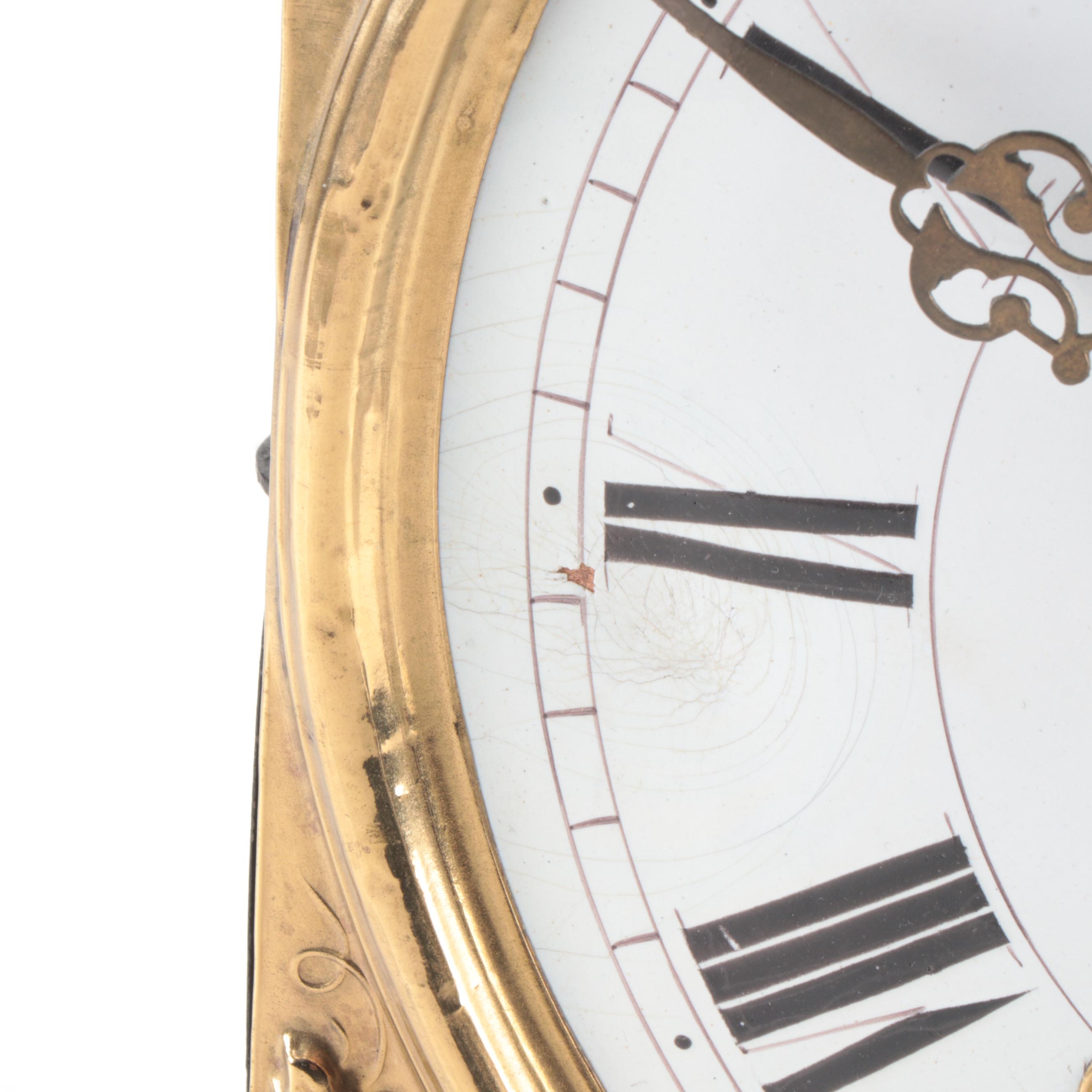 French Grained and Brass Repoussé Comtoise Morbier Clock, Mid-19th Century