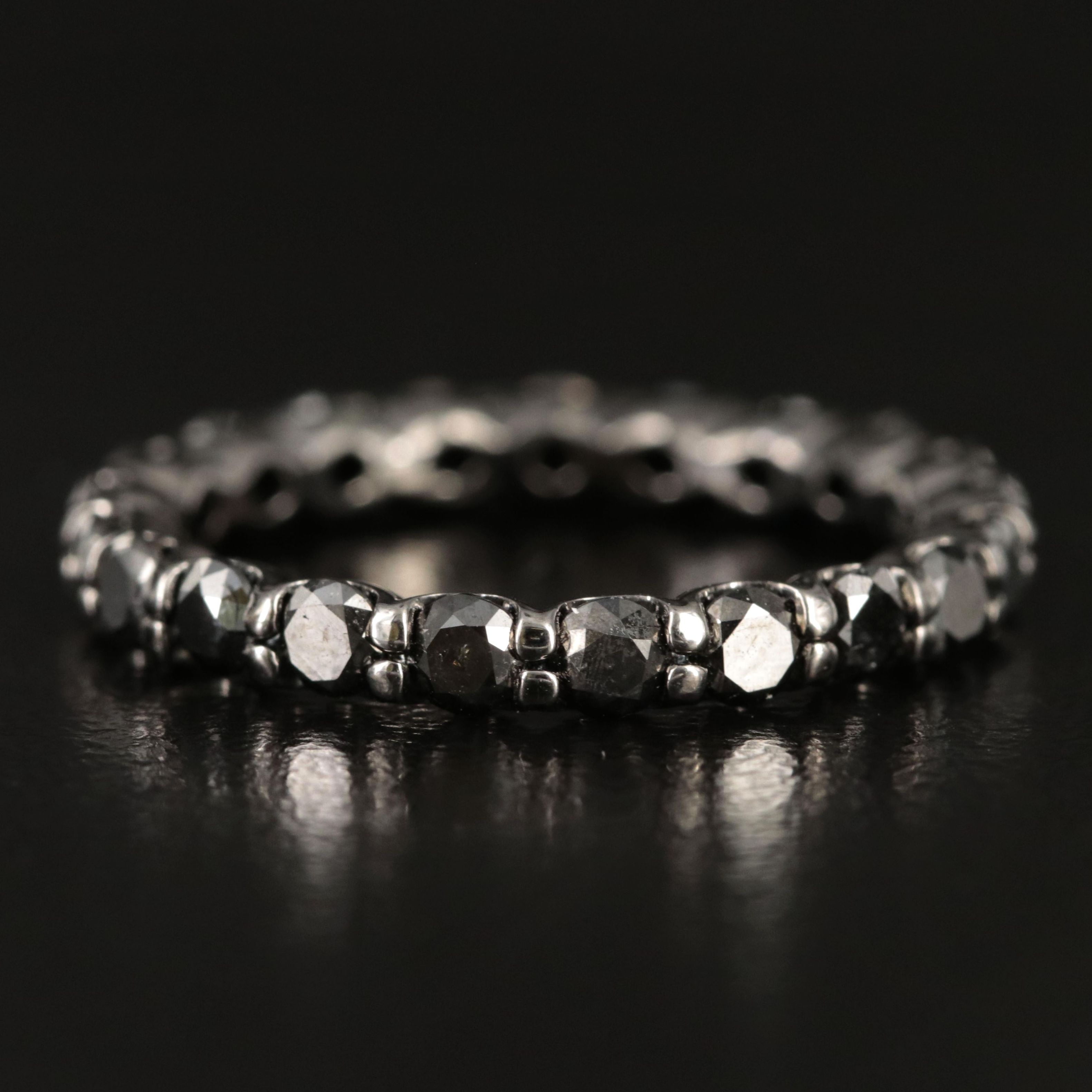 14K Fancy Black Diamond Eternity Band