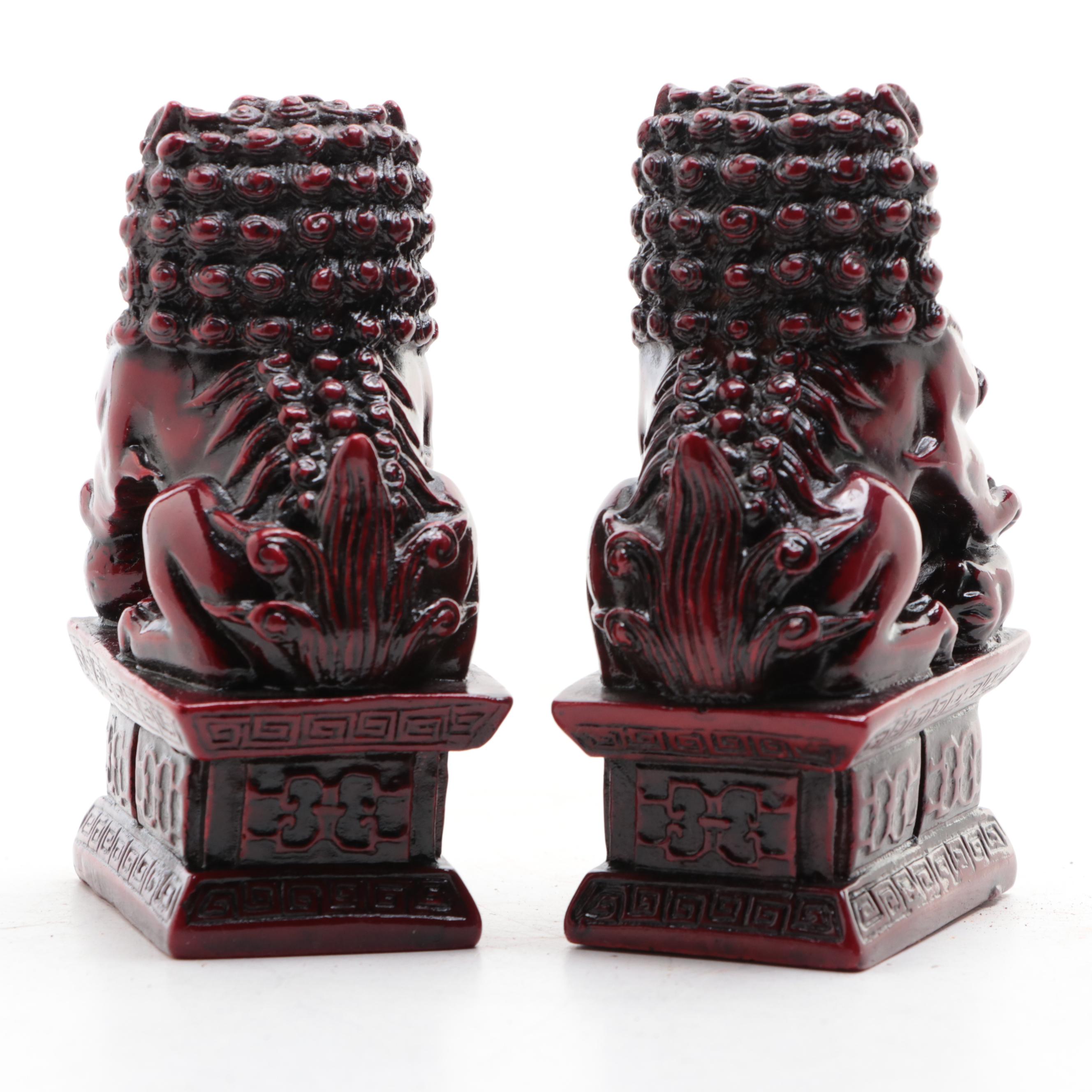 Chinese Terracotta Vase and Resin Guardian Lions with Vietnamese Pitcher