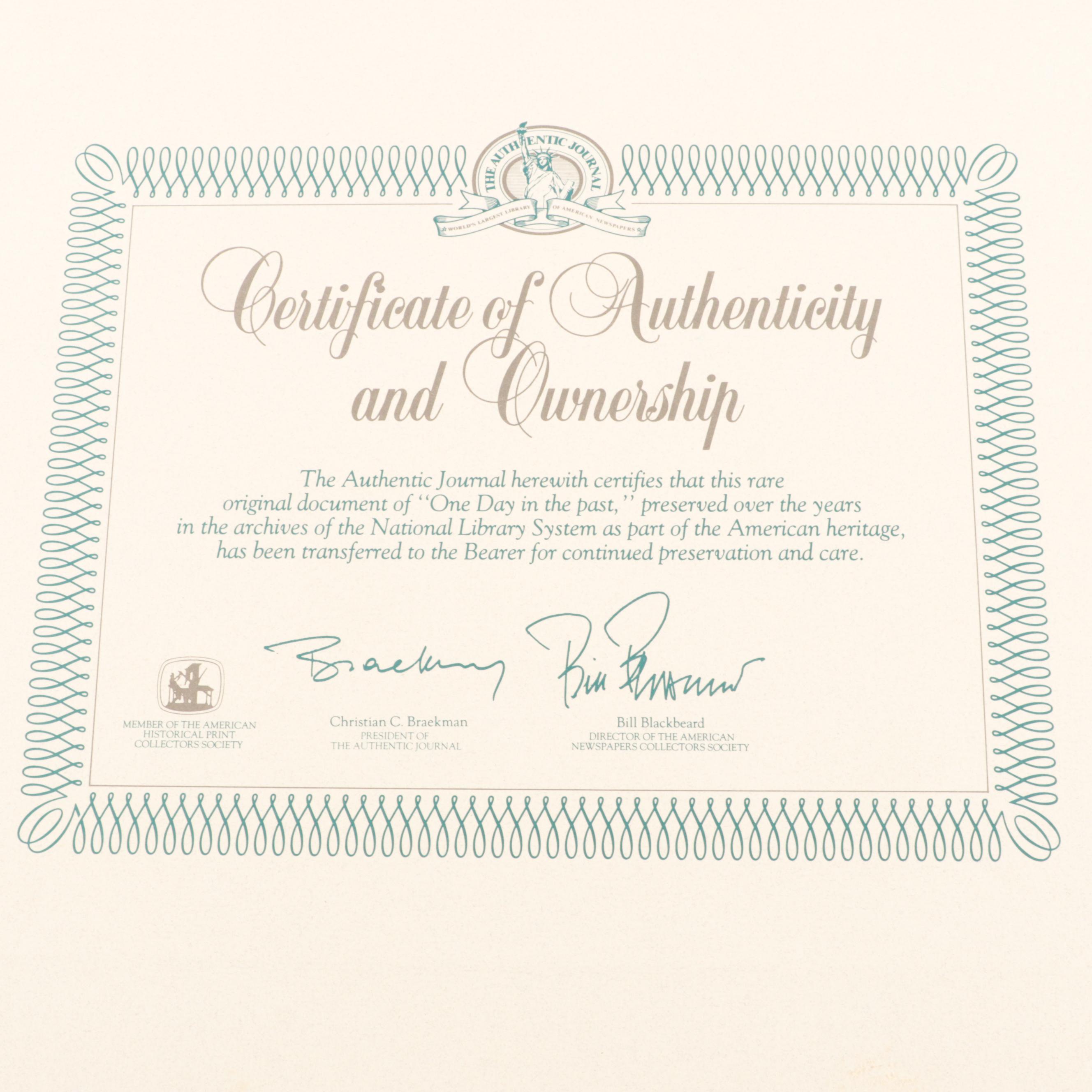 "New York Times" Newspapers Including Stories on World War II and Civil War