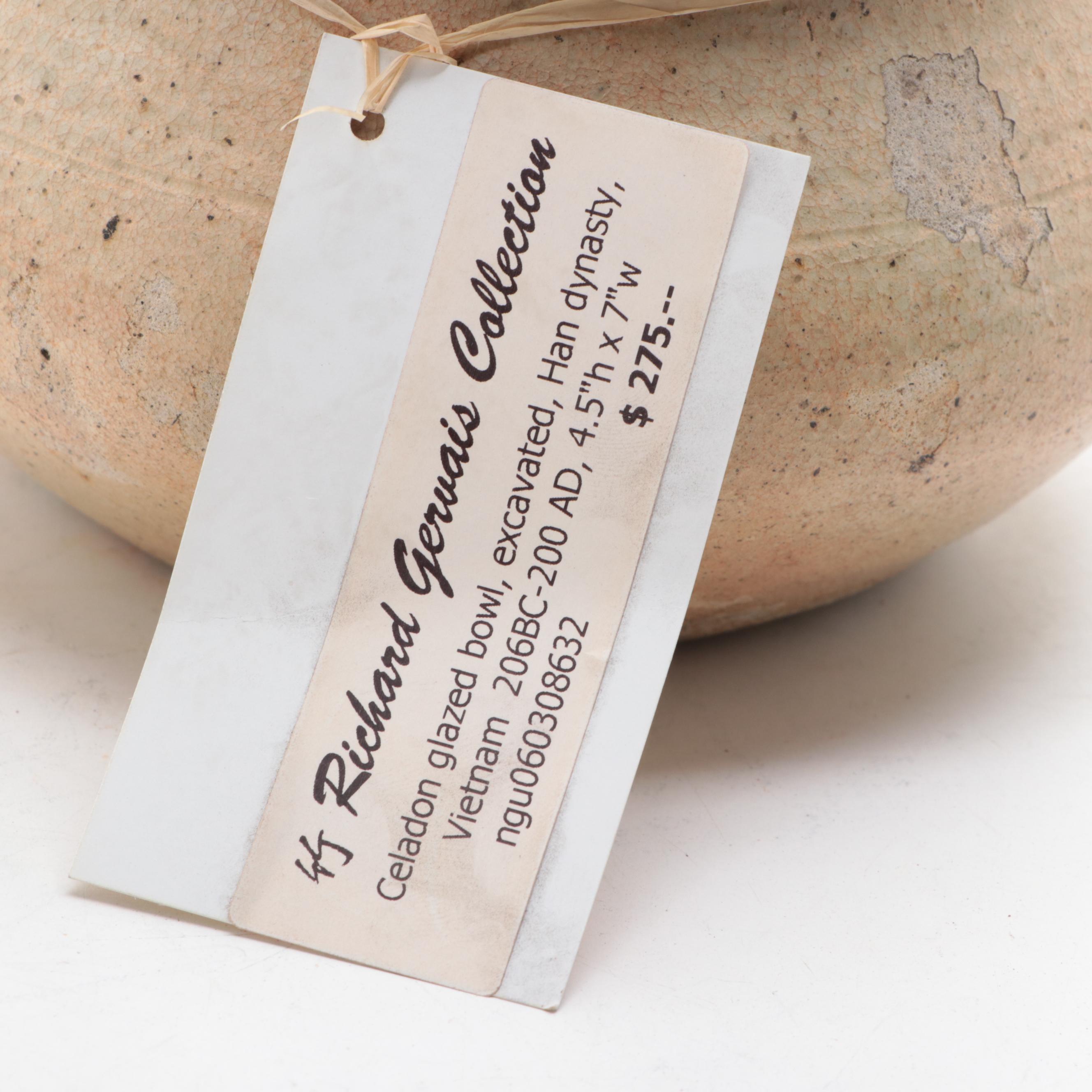 Excavated Vietnamese Celadon Glazed Bowl, probably Han Dynasty