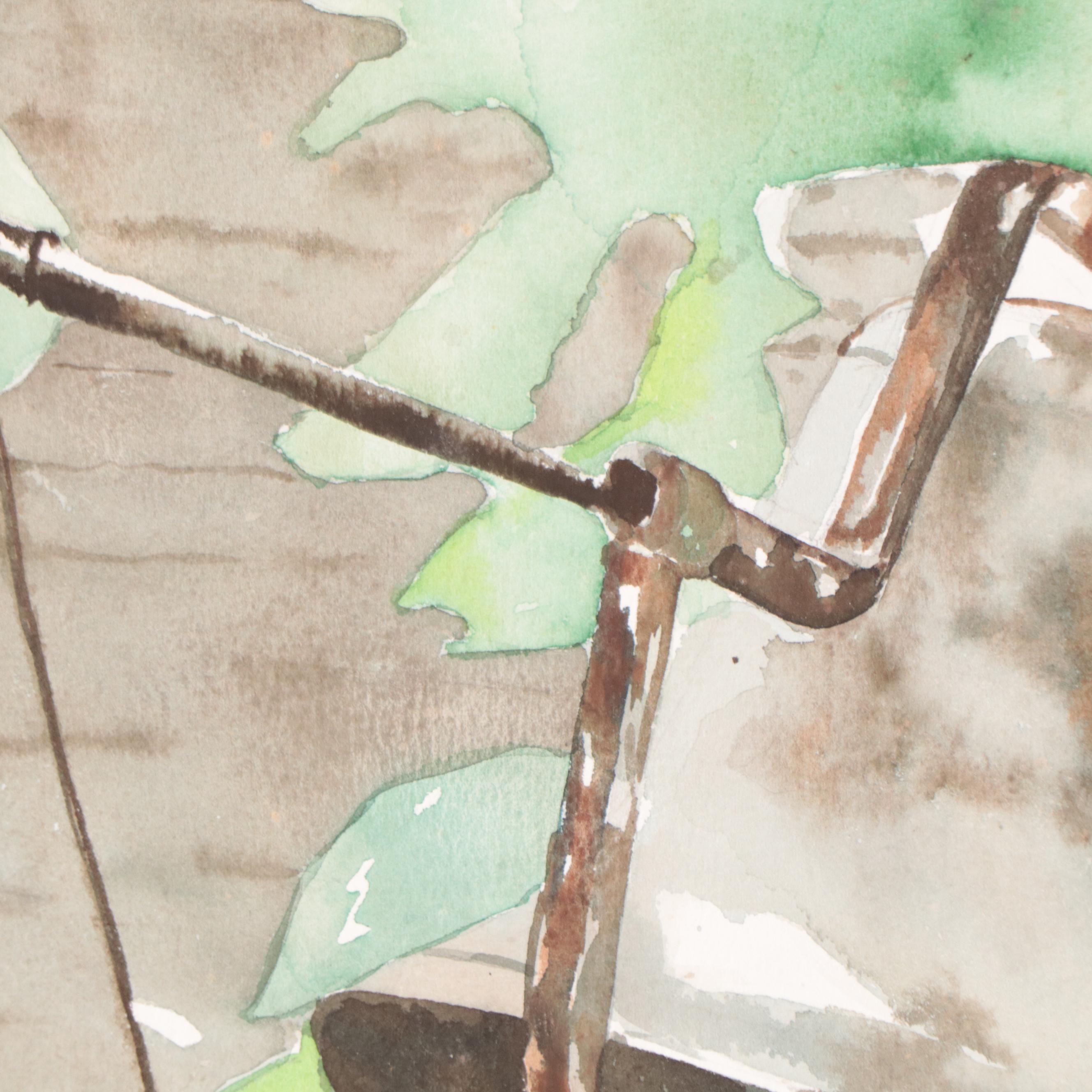 Susan Grier Watercolor Painting of Bell, Late 20th Century