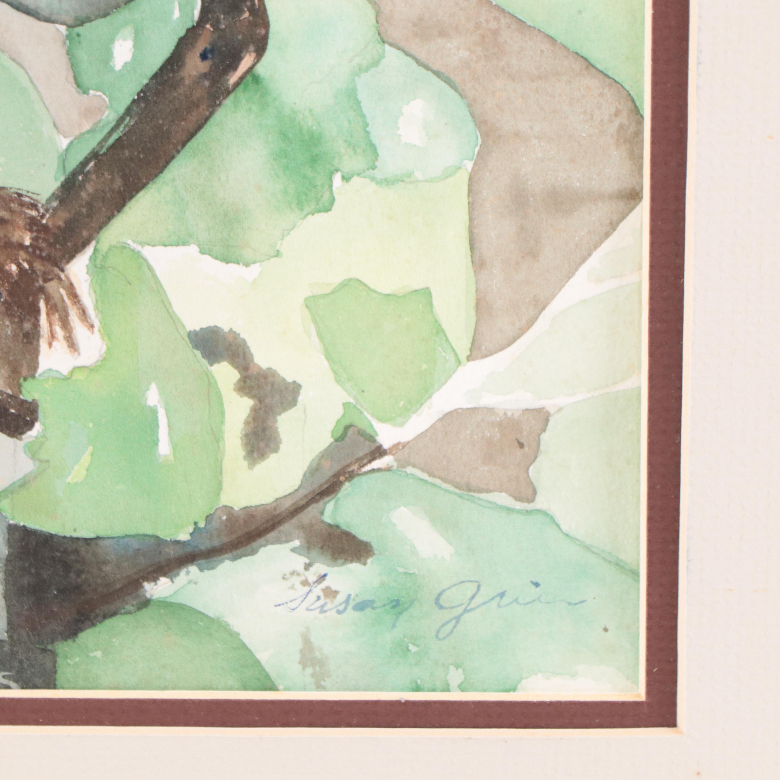 Susan Grier Watercolor Painting of Bell, Late 20th Century