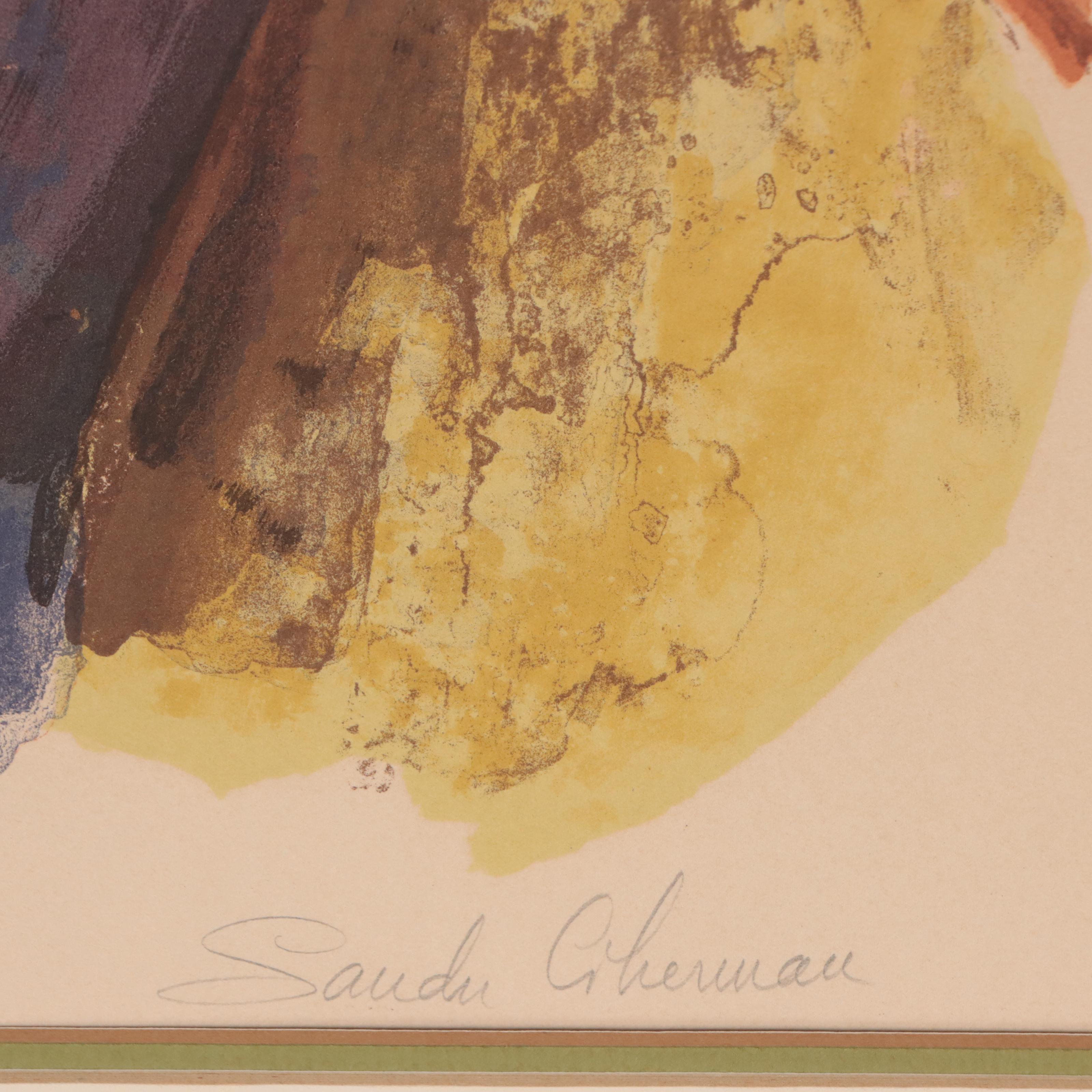 Sandu Liberman Lithograph "Two Boys"