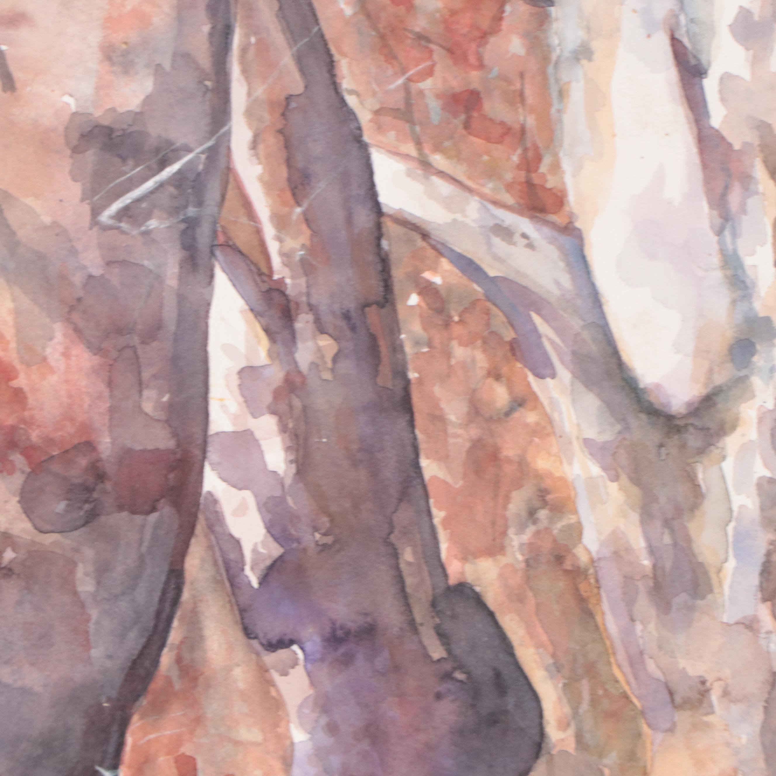 Susan Grier Wooded Winter Landscape Watercolor Painting