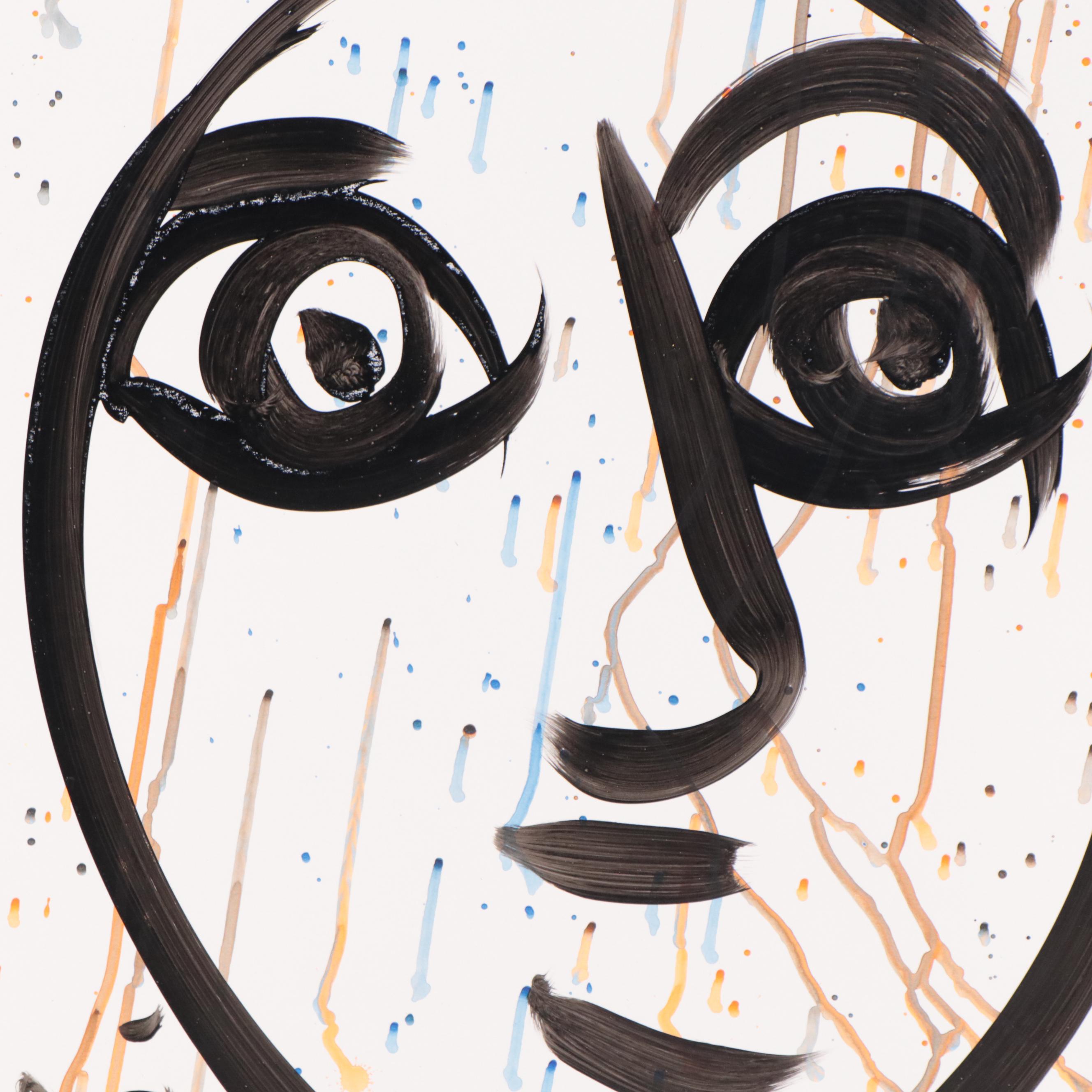 Peter Keil Abstract Portrait Acrylic Painting