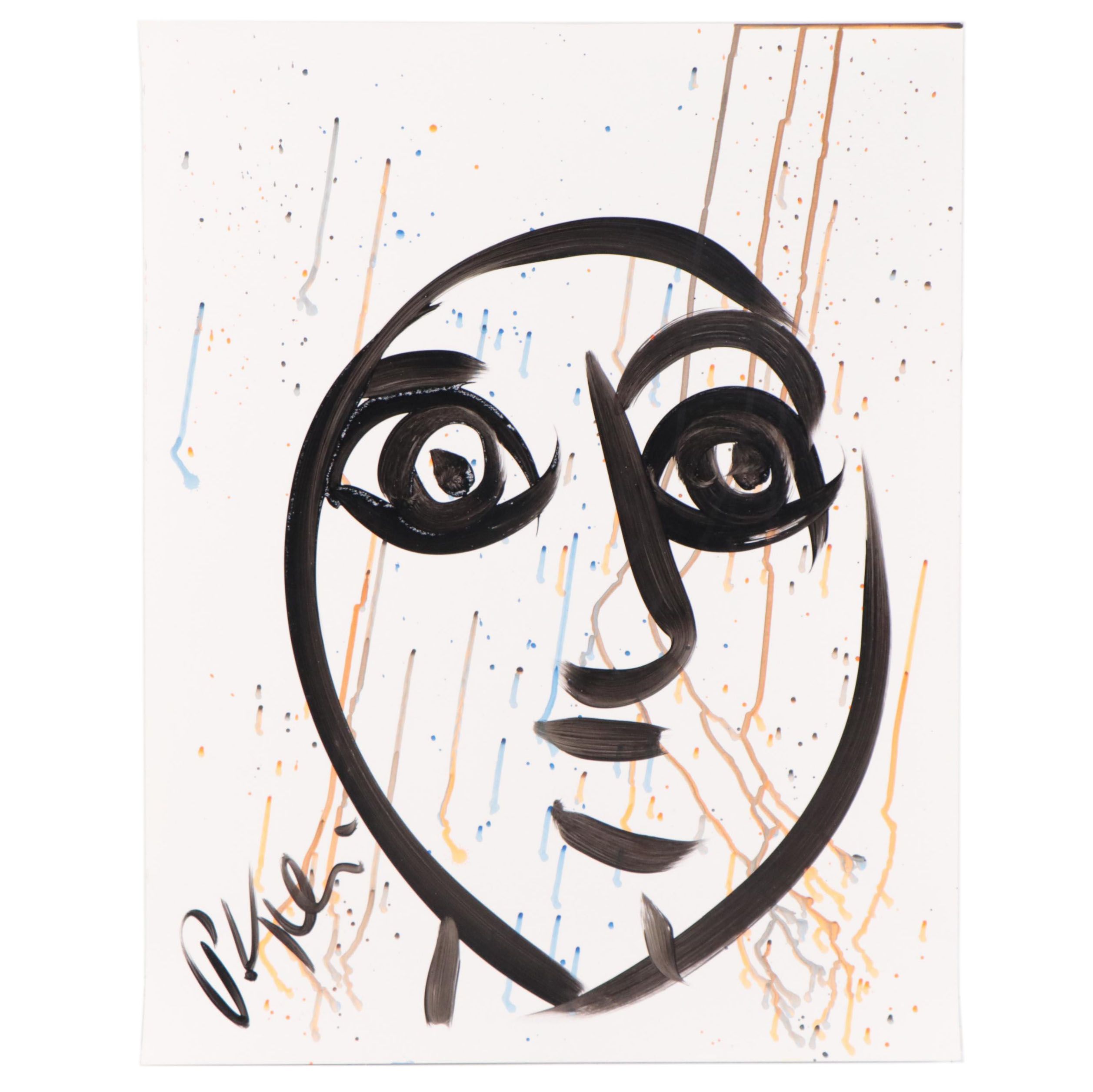 Peter Keil Abstract Portrait Acrylic Painting