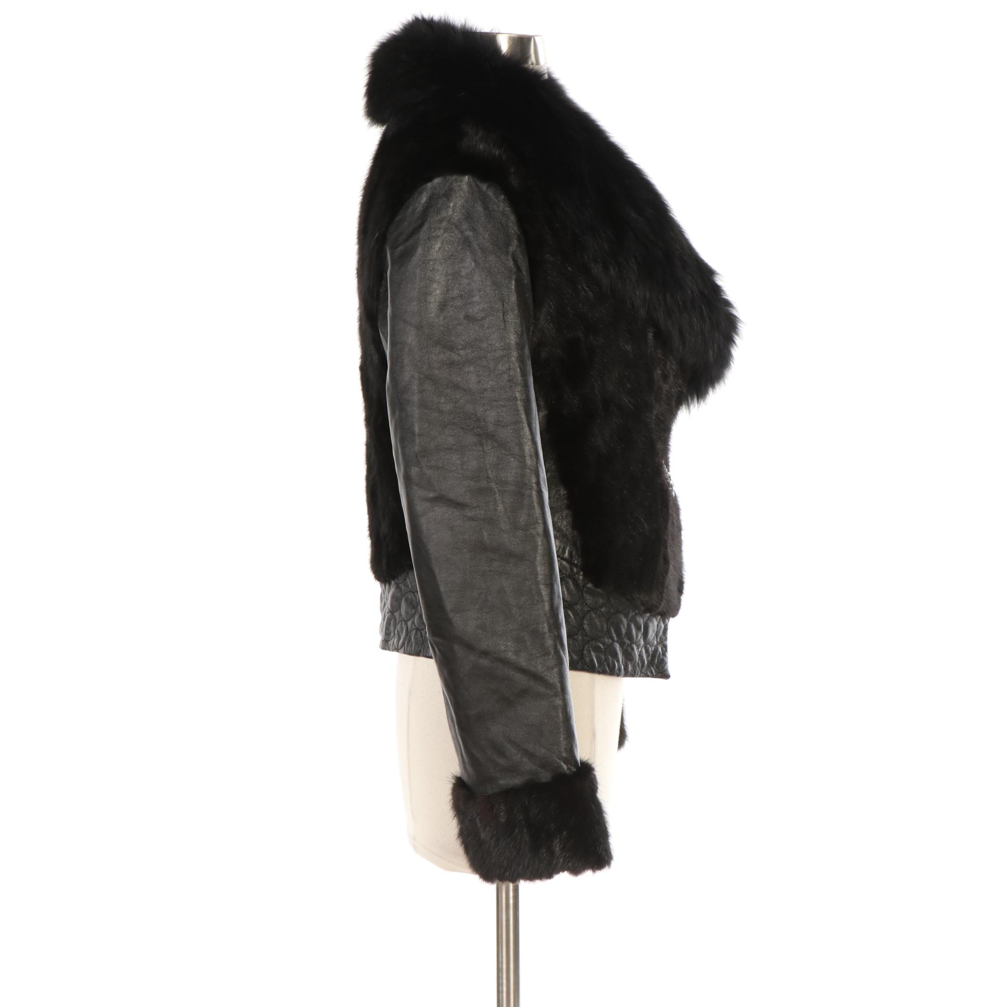 Fox and Mink Fur Trimmed Lambskin Jacket from Habo Leisure City Fashion