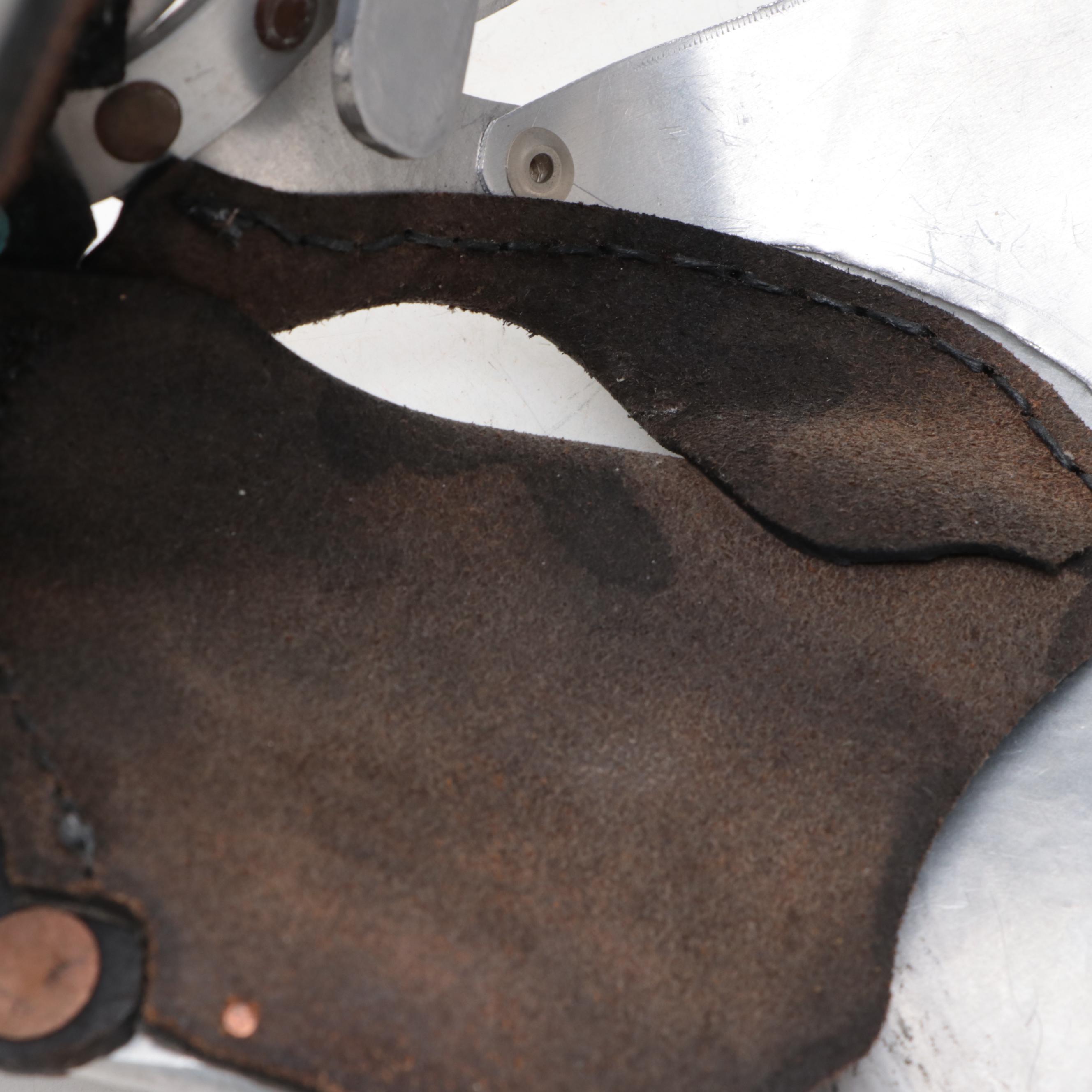 Plague Doctor Steampunk Style Metal and Leather Helmet with Stand