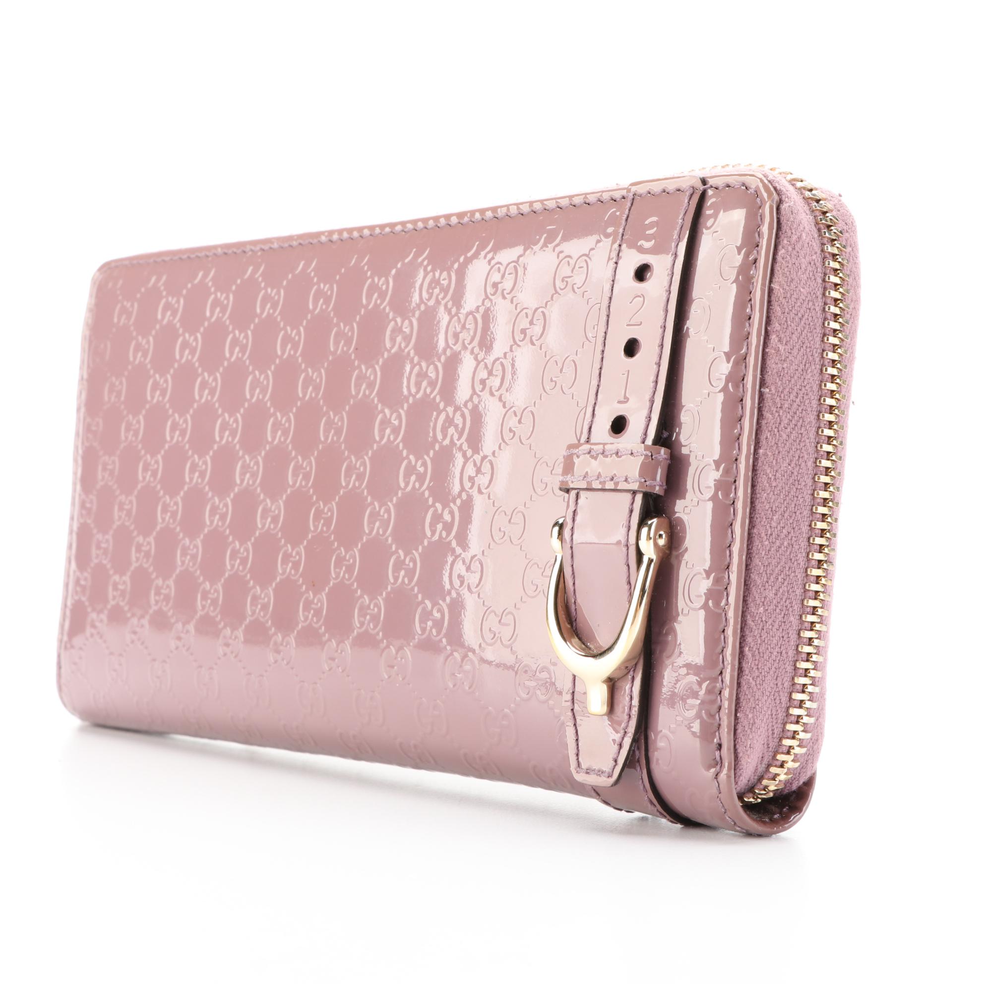 Gucci Zip-Around Wallet in Microguccissima in Patent Leather with Box