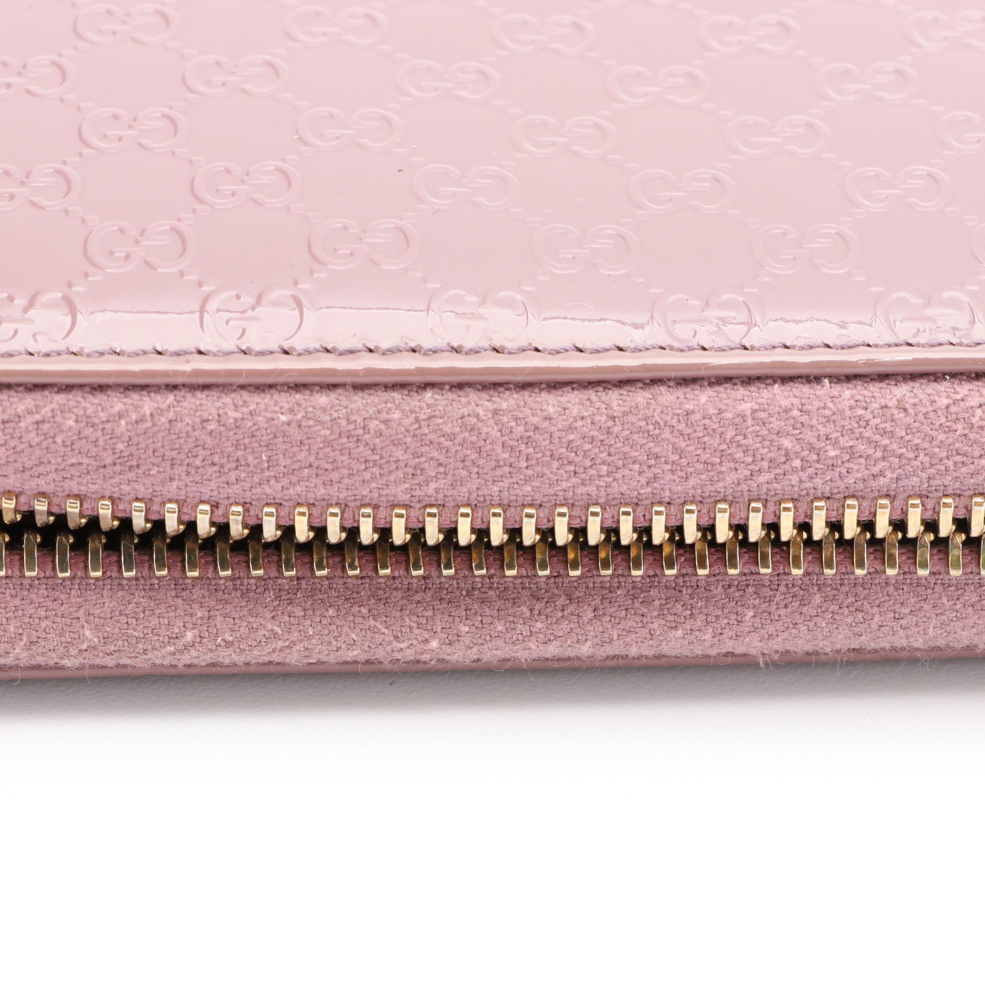 Gucci Zip-Around Wallet in Microguccissima in Patent Leather with Box