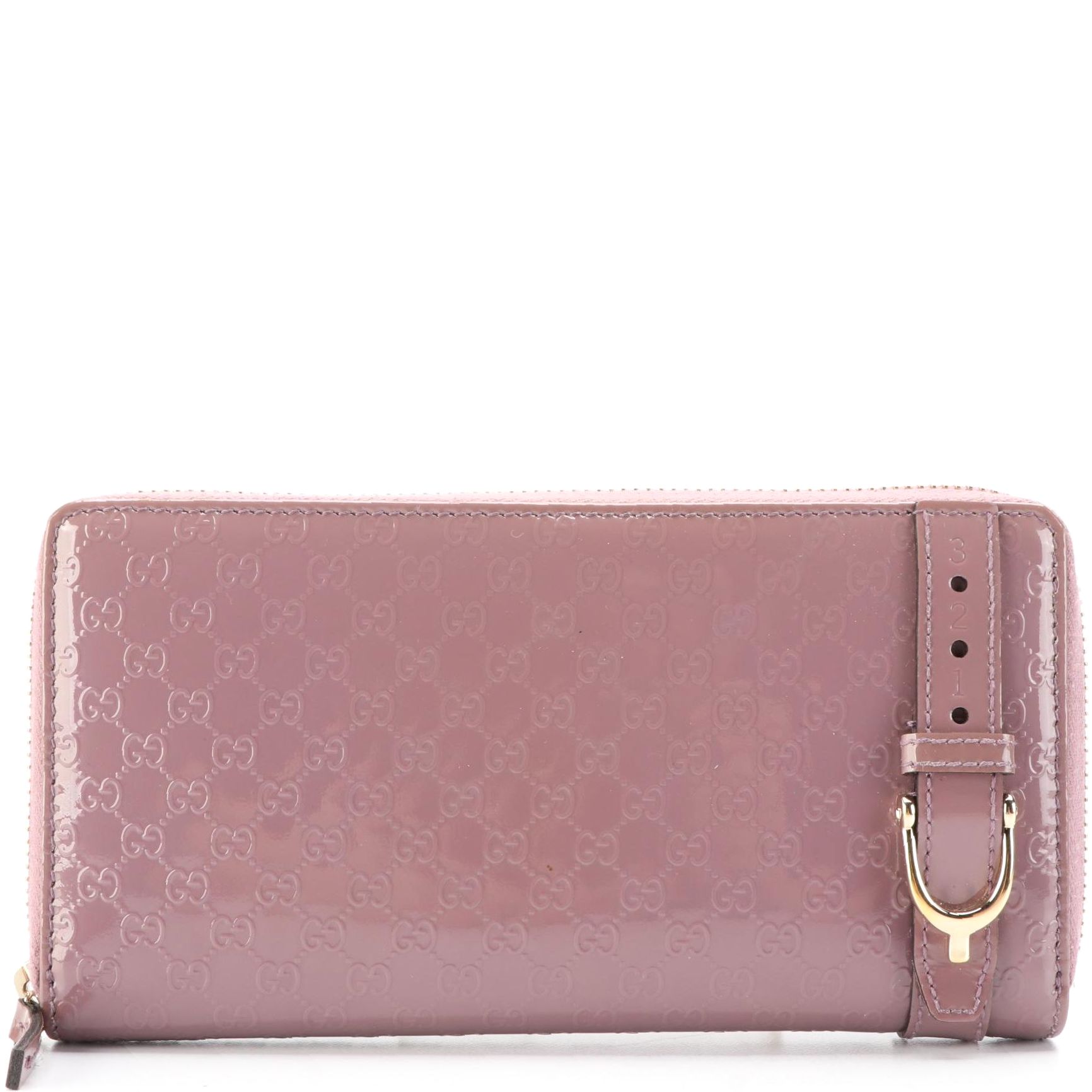 Gucci Zip-Around Wallet in Microguccissima in Patent Leather with Box