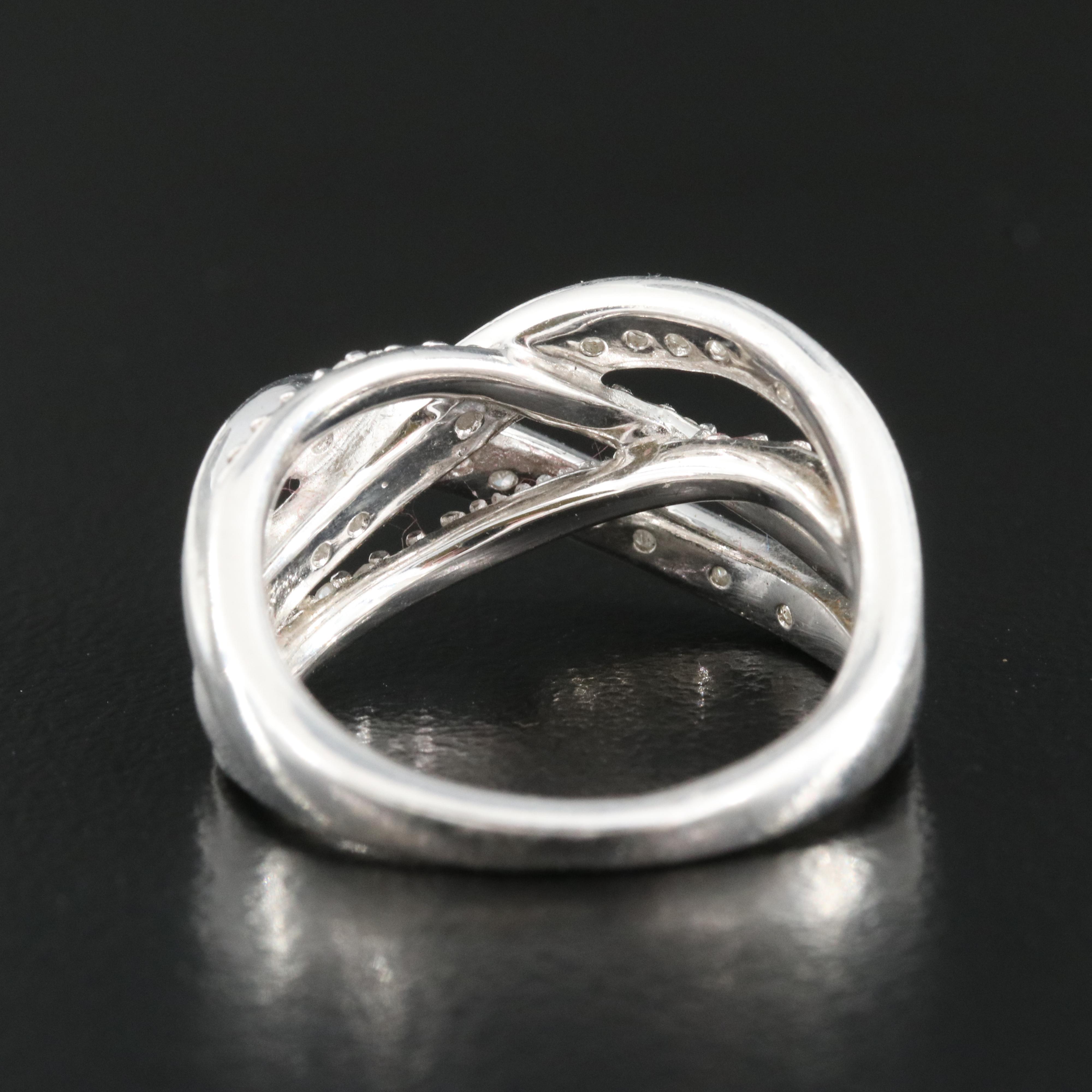 Sterling Diamond Crossover Ring