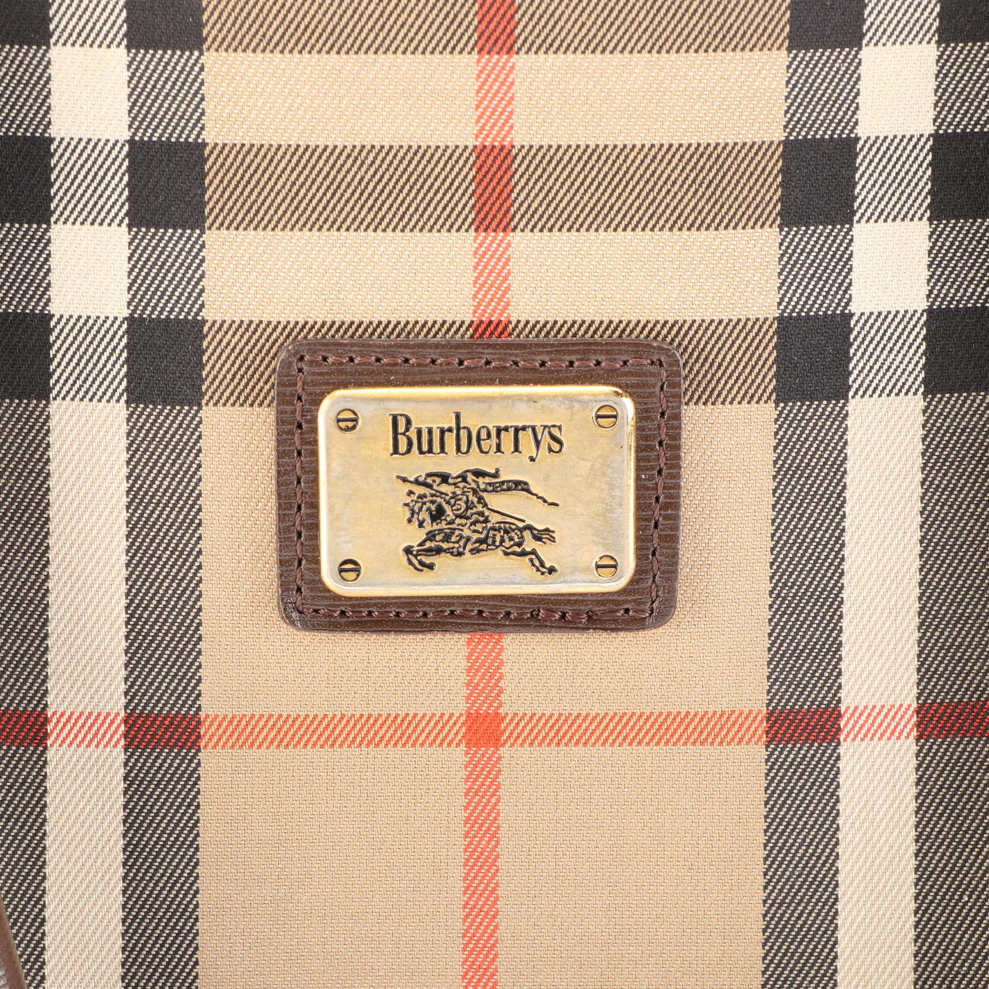 Burberry Haymarket Check Canvas and Leather Business Bag