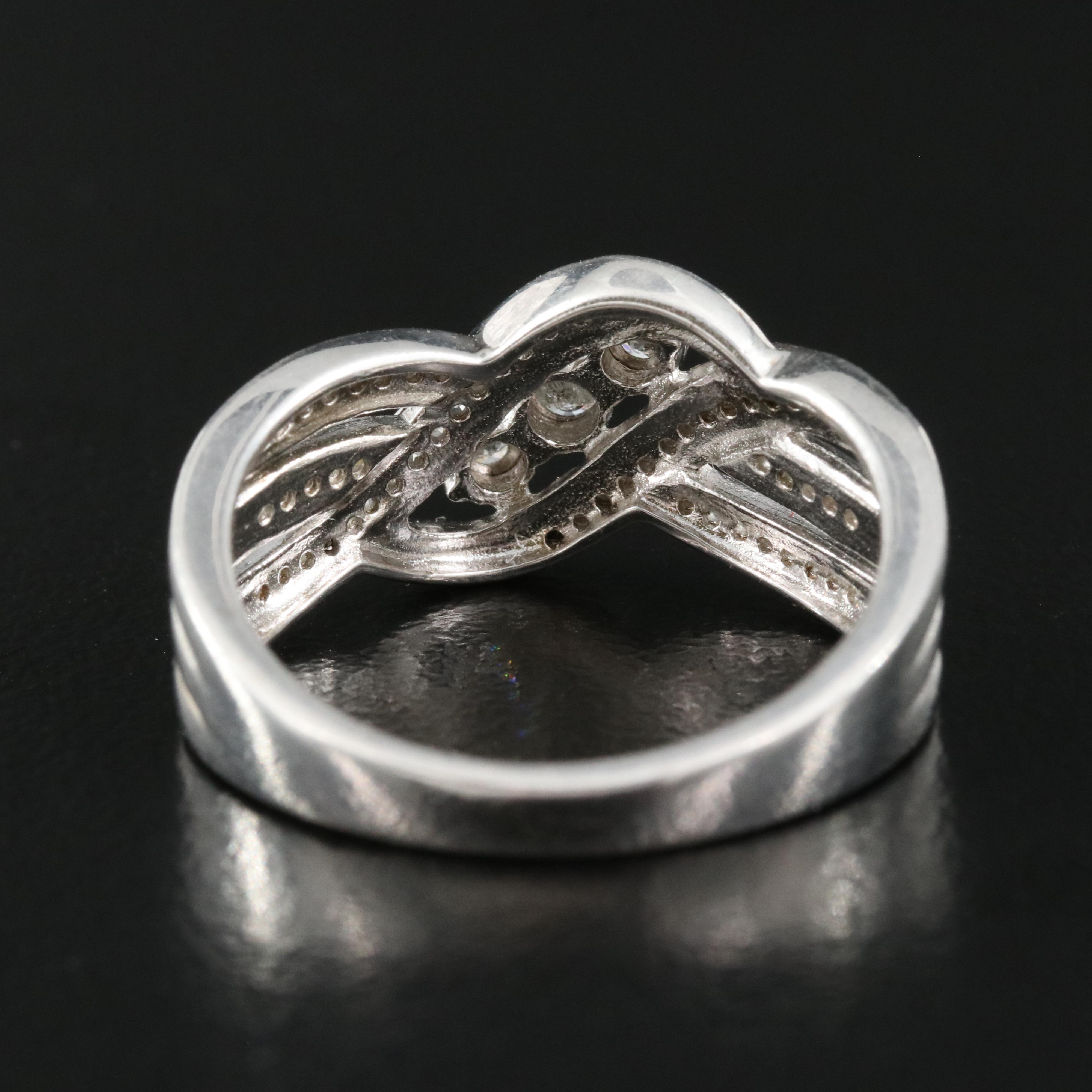Diamond Crossover Ring in Sterling