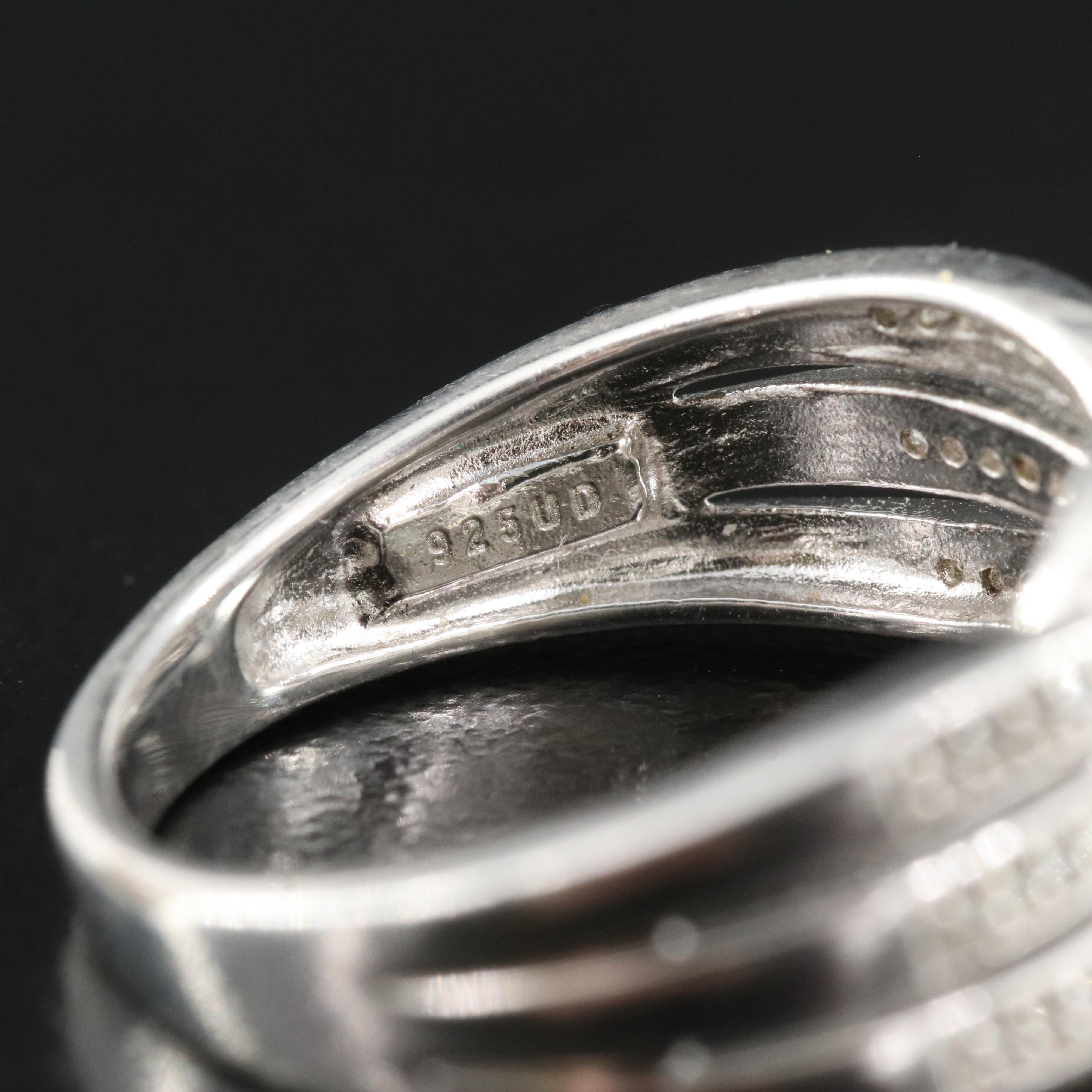 Diamond Crossover Ring in Sterling