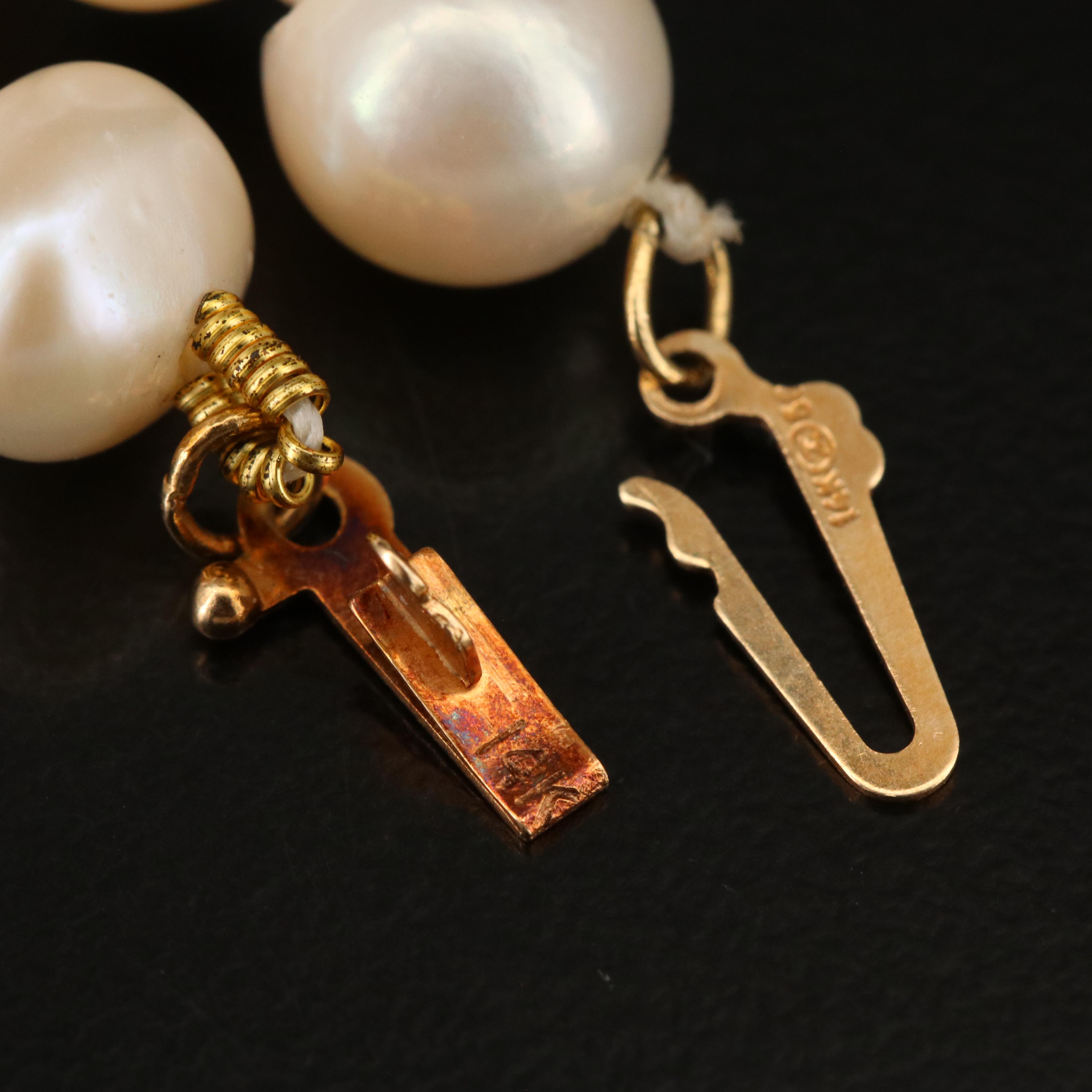 Pearl Necklaces with 14K Clasps