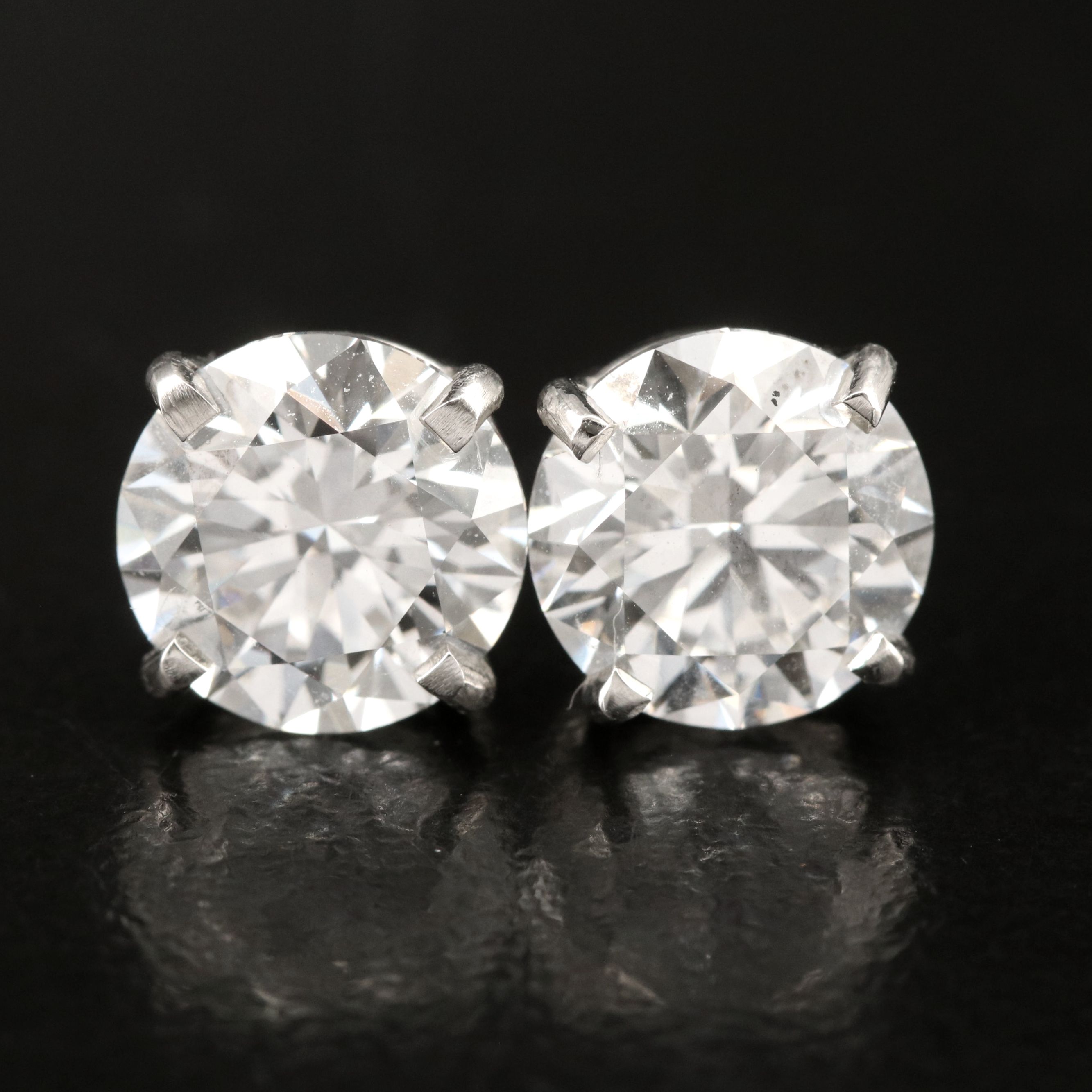 Platinum 4.00 CTW Lab Grown Diamond Stud Earrings with IGI Reports