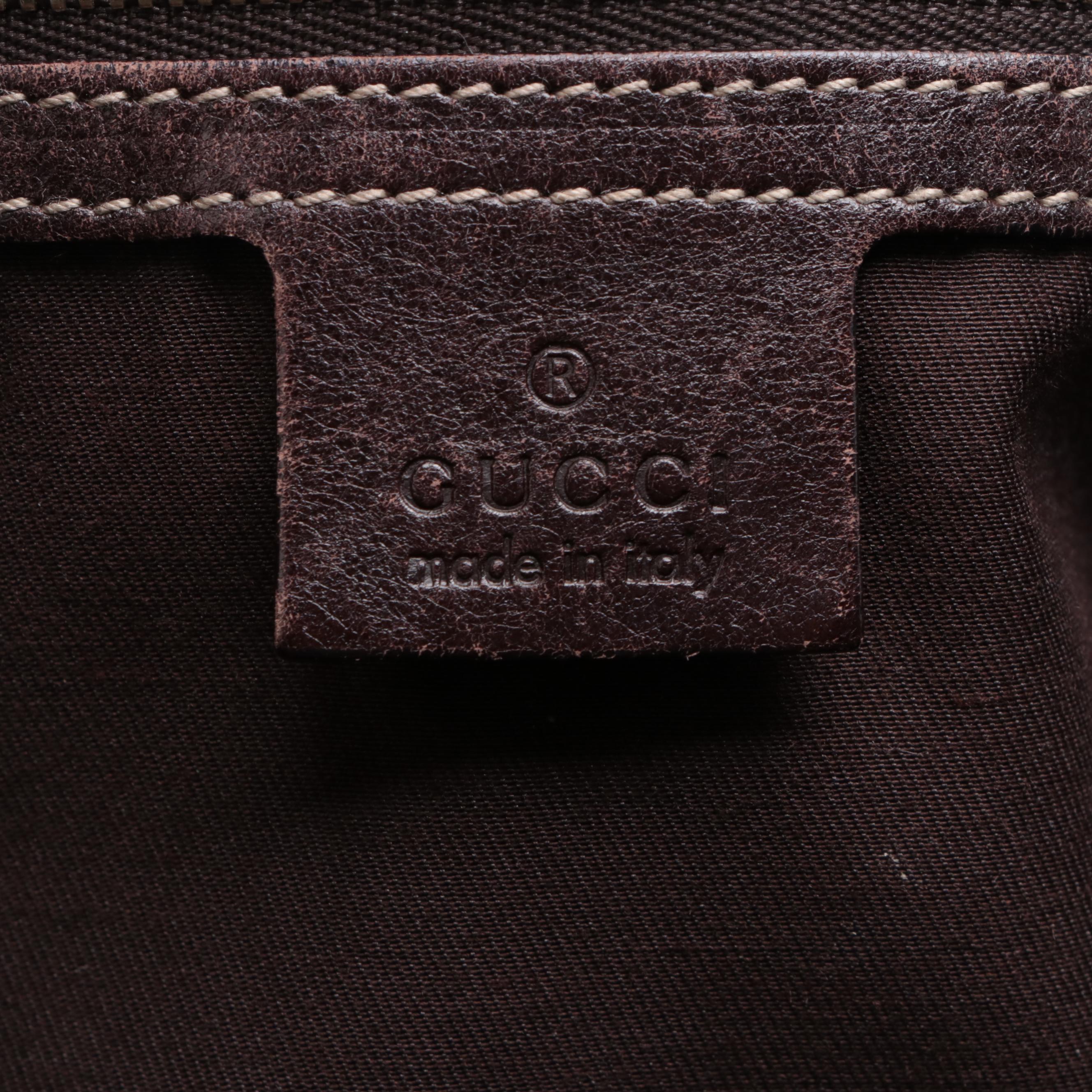 Gucci Horsebit Canvas and Leather Shoulder Bag